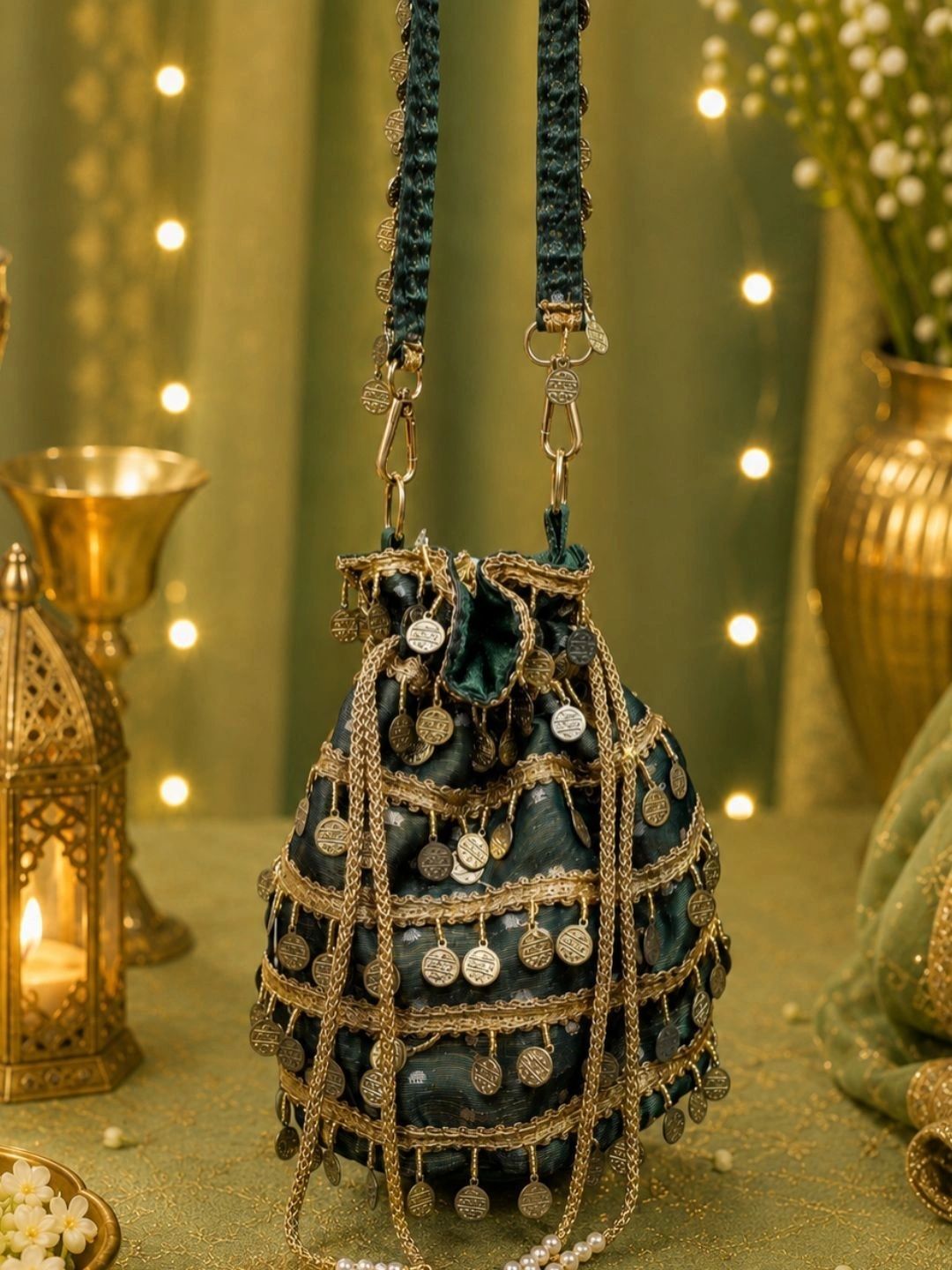 BAGOLOGY Embellished Potli Clutch-picture-49