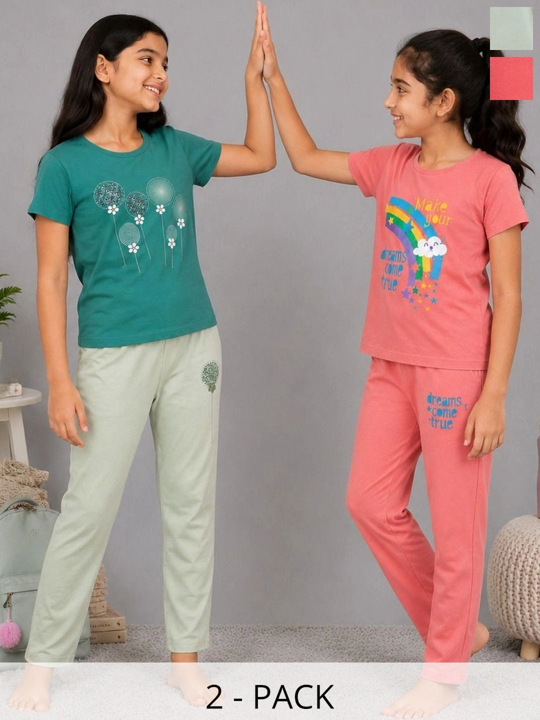 Todd N Teen Girls Printed Night suit-image-43