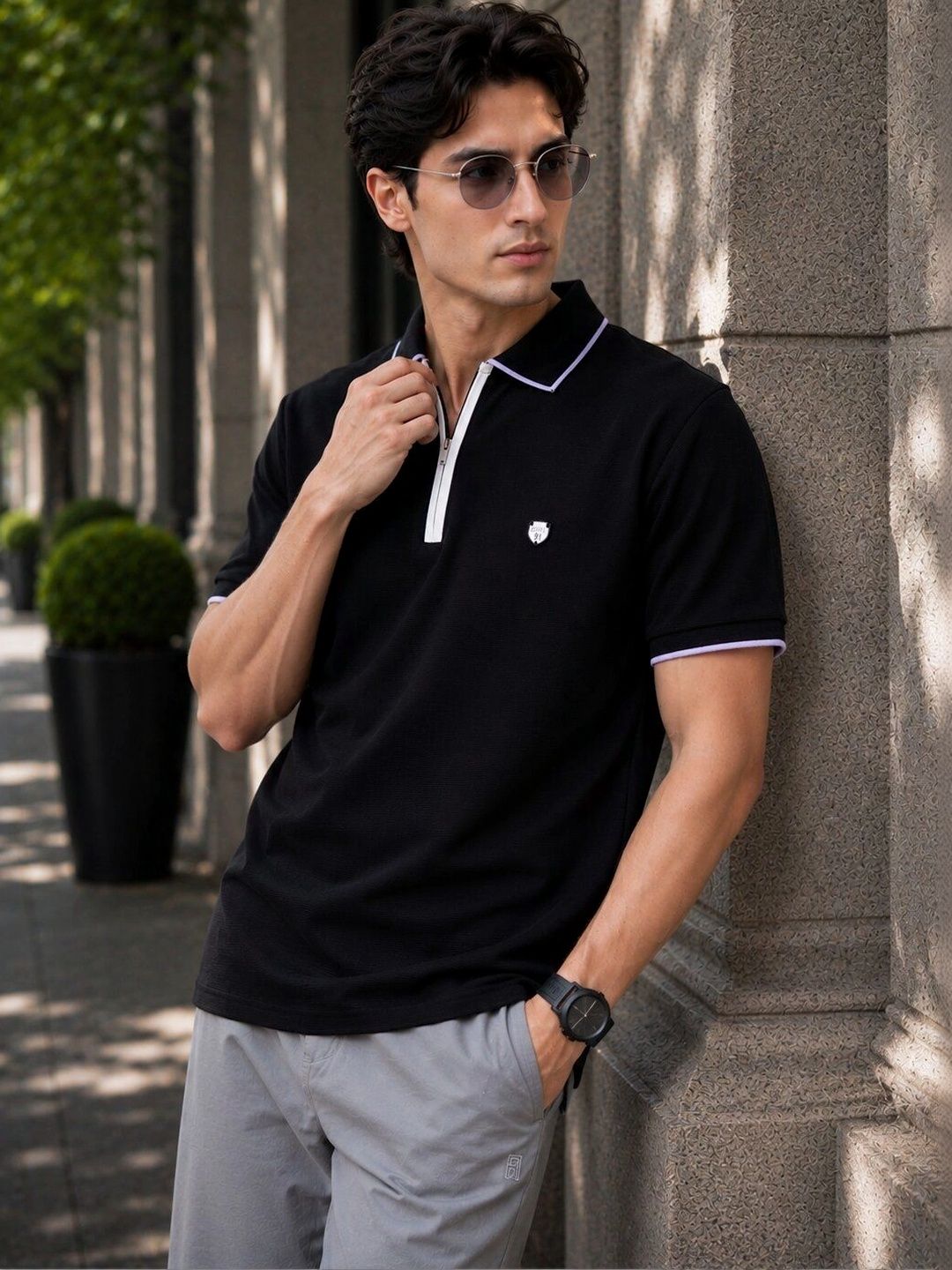 PAUL STREET Men Polo Collar T-shirt-image-46