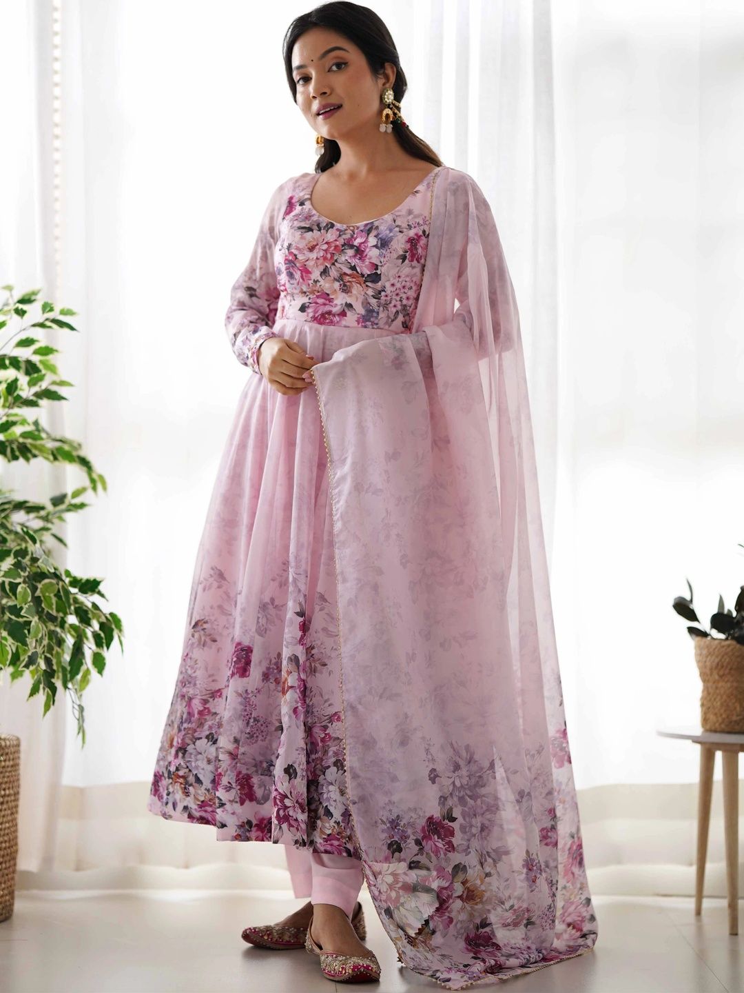 WILD WOVEN Women Floral Printed Panelled Kurta with Trousers & With Dupatta-picture-52