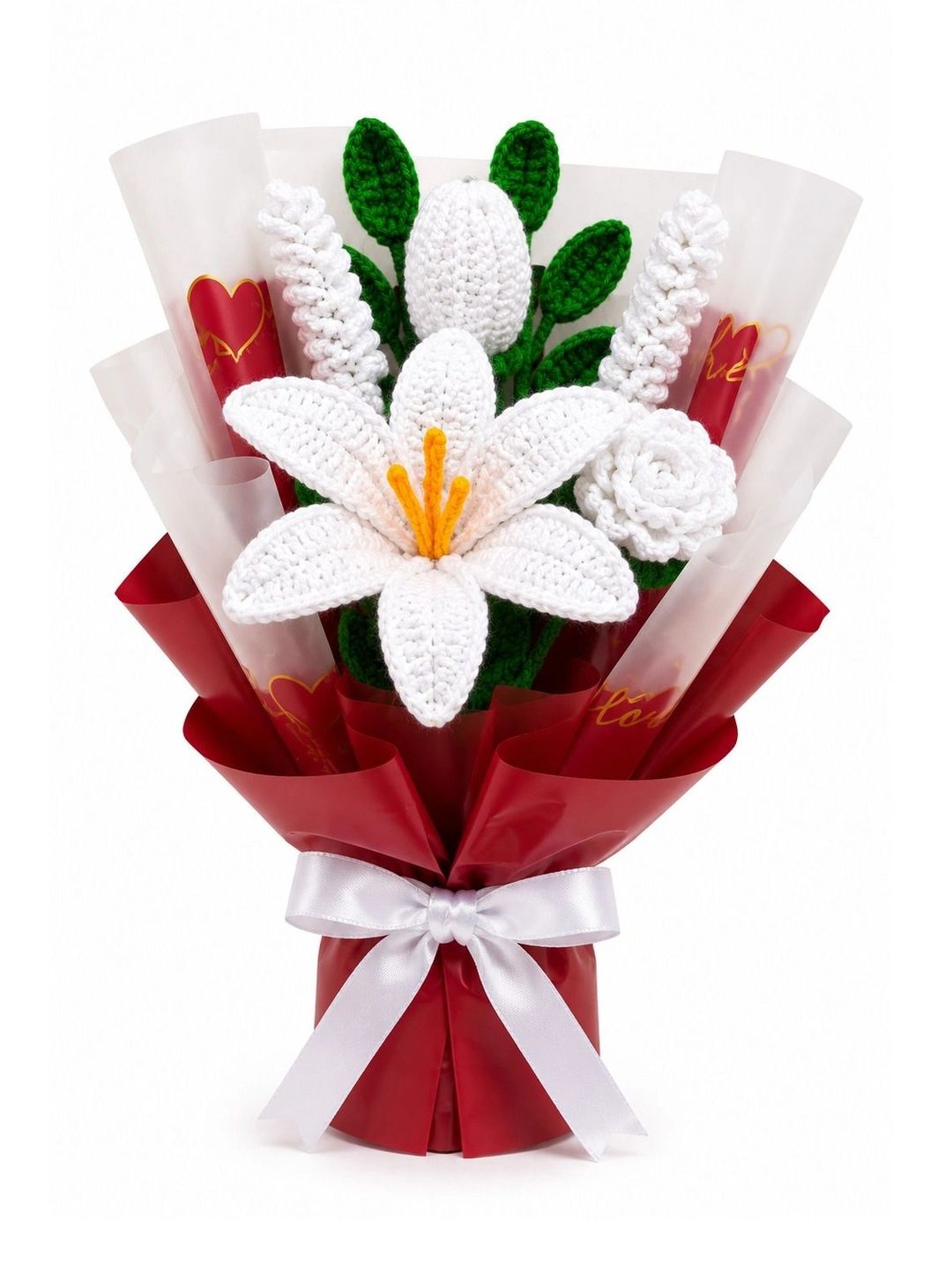 Agantuk White 5 Pieces Lily Artificial Flower-picture-43