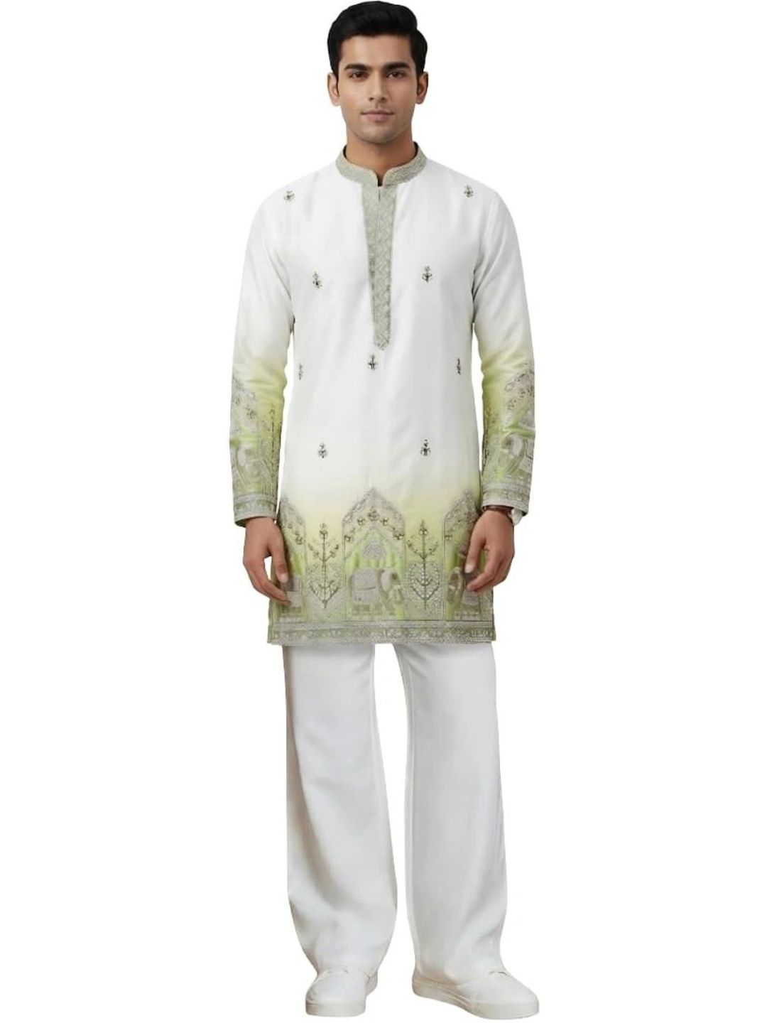 MAHIRAT Men Ethnic Motifs Embroidered Regular Thread Work Kurta with Trousers-picture-10