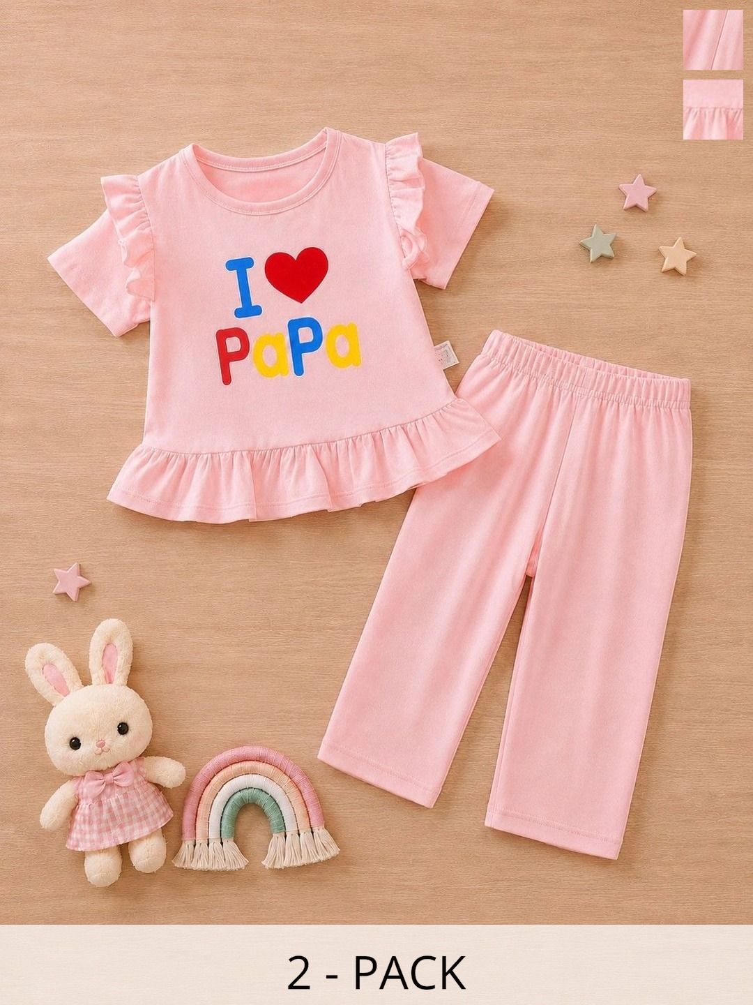 JIM FASHION Girls Printed T-shirt with Trousers-picture-36