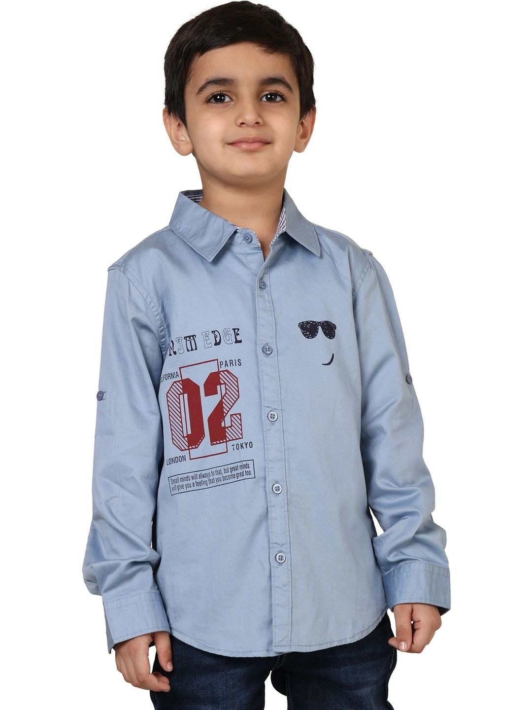 DENIM EDGE Boys Slim Fit Printed Casual Shirt-image-33