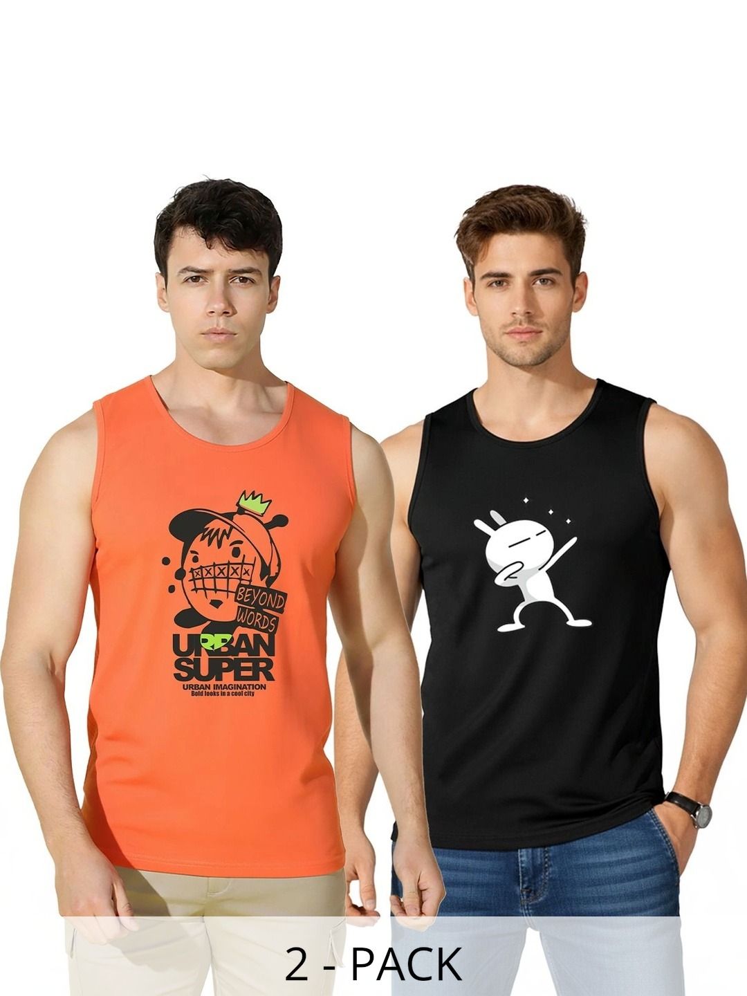 MINISTRY OF FRIENDS Pack of 2 Printed Cotton Tank-picture-16
