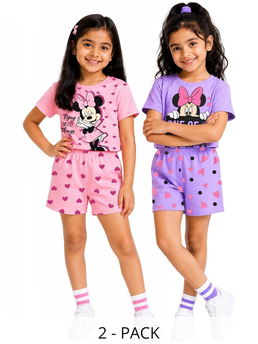 YK Disney Girls Printed T-shirt with Shorts-picture-32