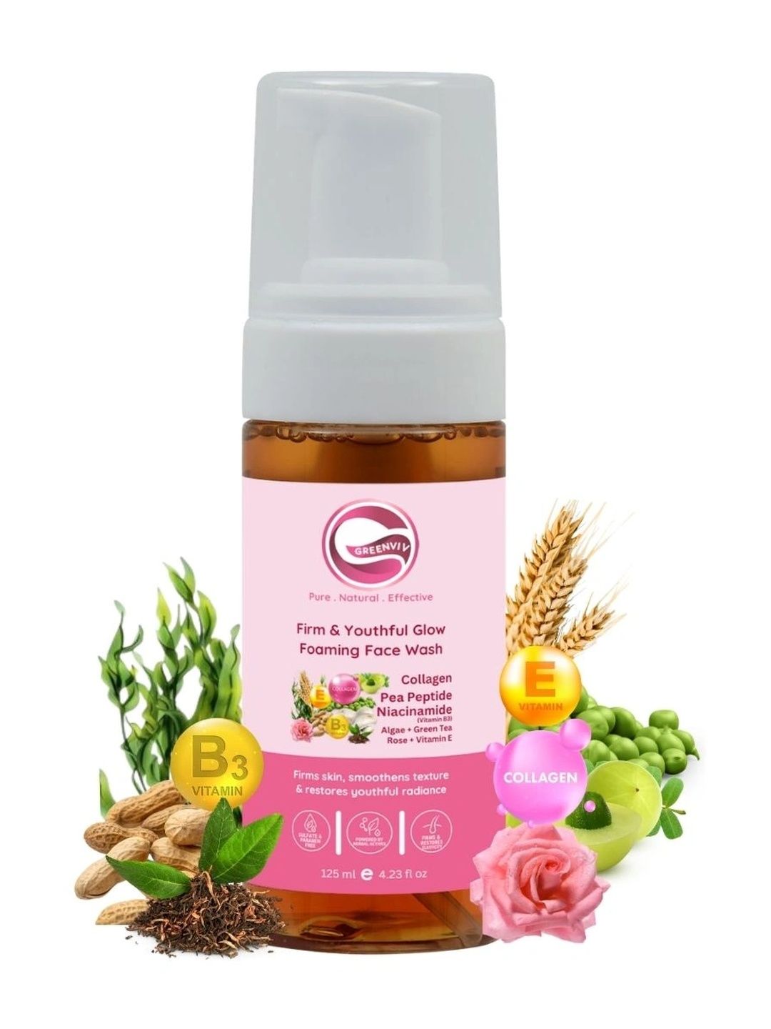 Greenviv Firm & Youthful Glow Foaming Face Wash - 125 ml-picture-27