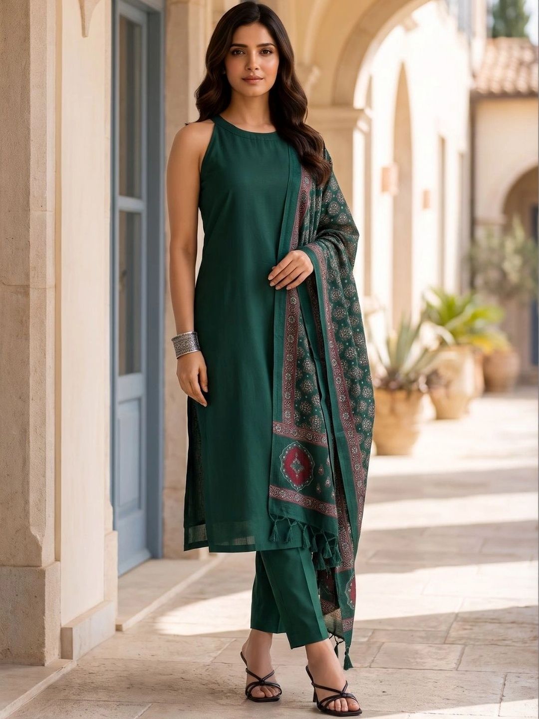 Varanga Women Ethnic Motifs Regular Kurta with Trousers & With Dupatta-picture-28