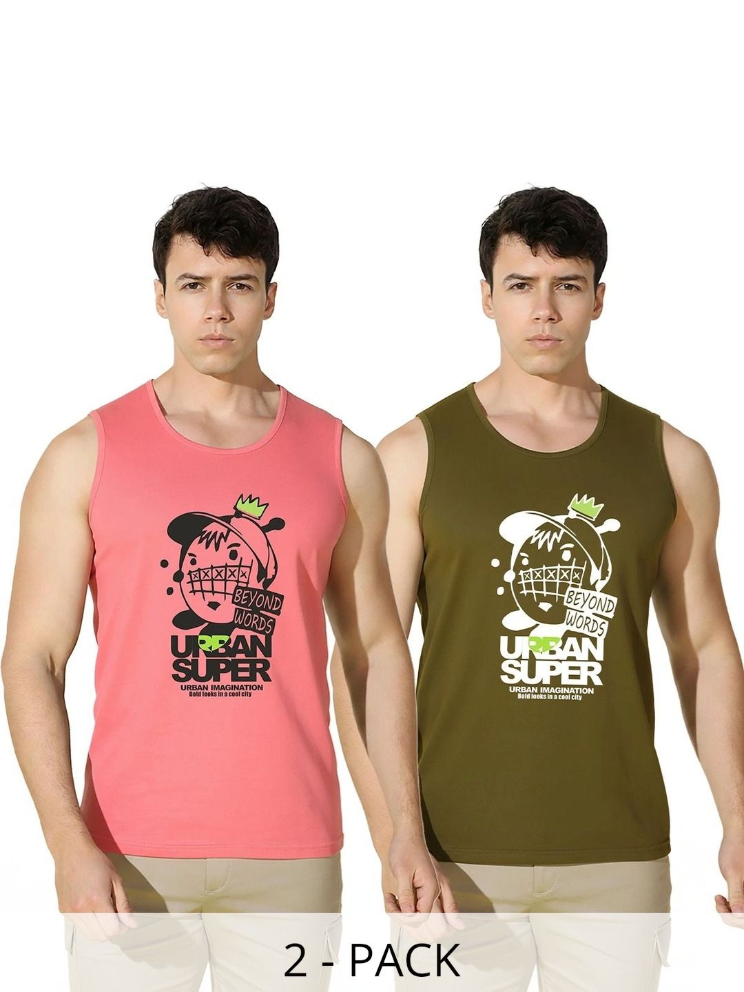 MINISTRY OF FRIENDS Pack of 2 Printed Cotton Tank-picture-19