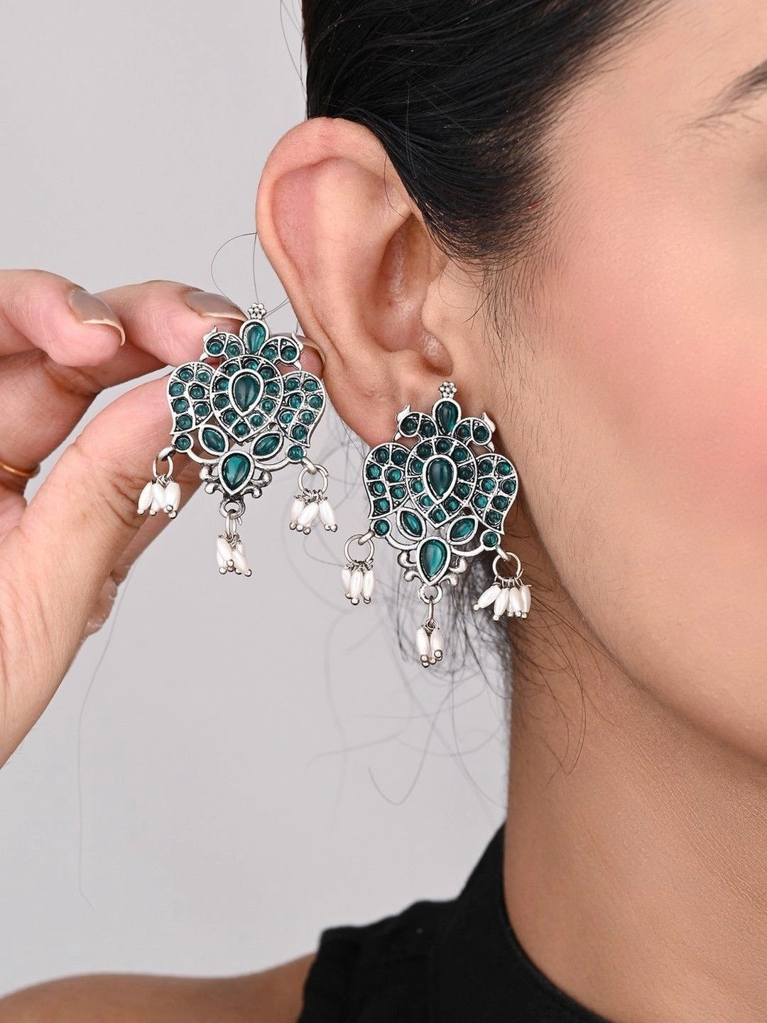 Sangria Paisley Shaped Drop Earrings-picture-52