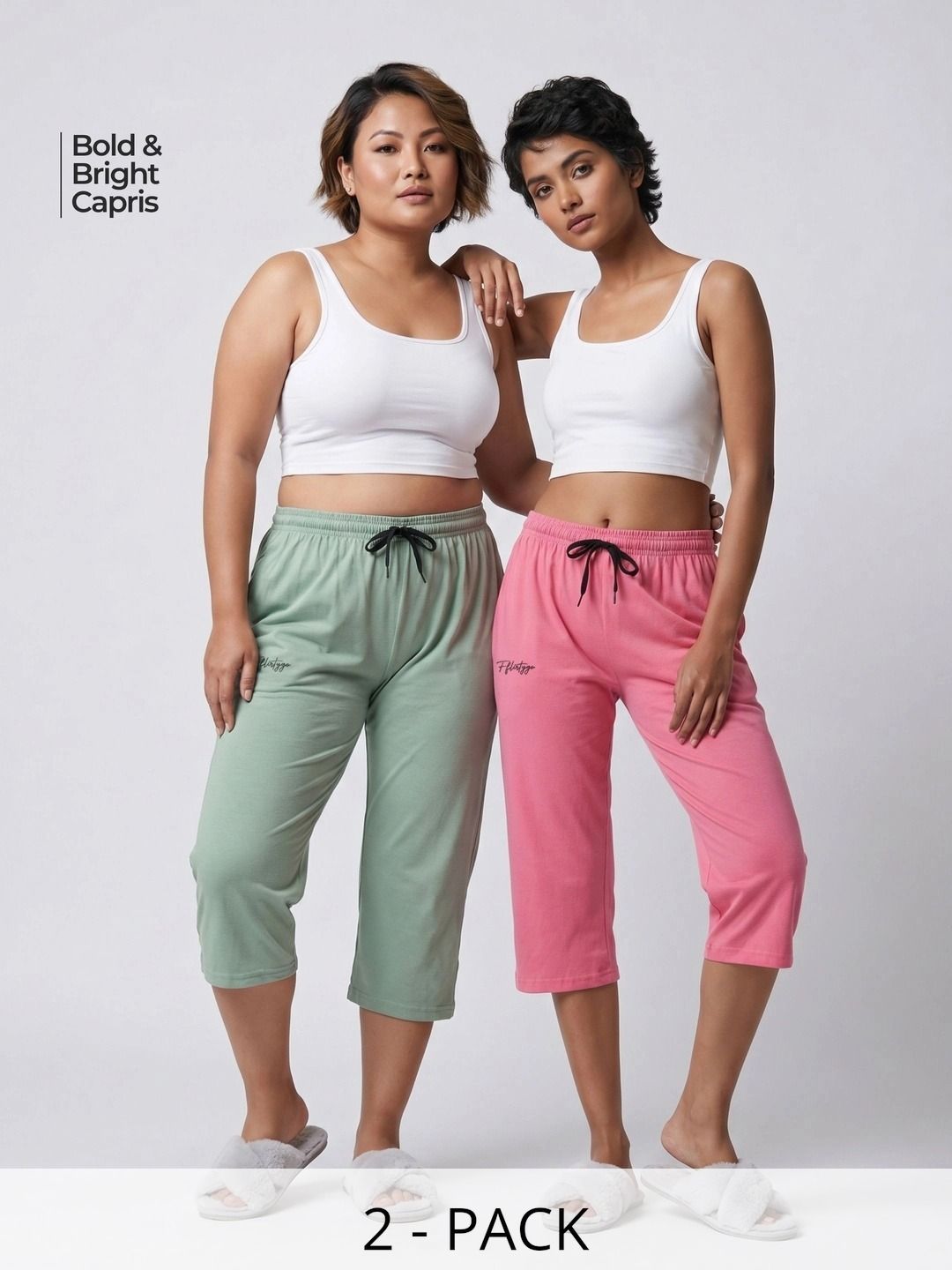 FFLIRTYGO Pack Of 2 Pure Cotton Mid-Rise Lounge Pants-picture-7