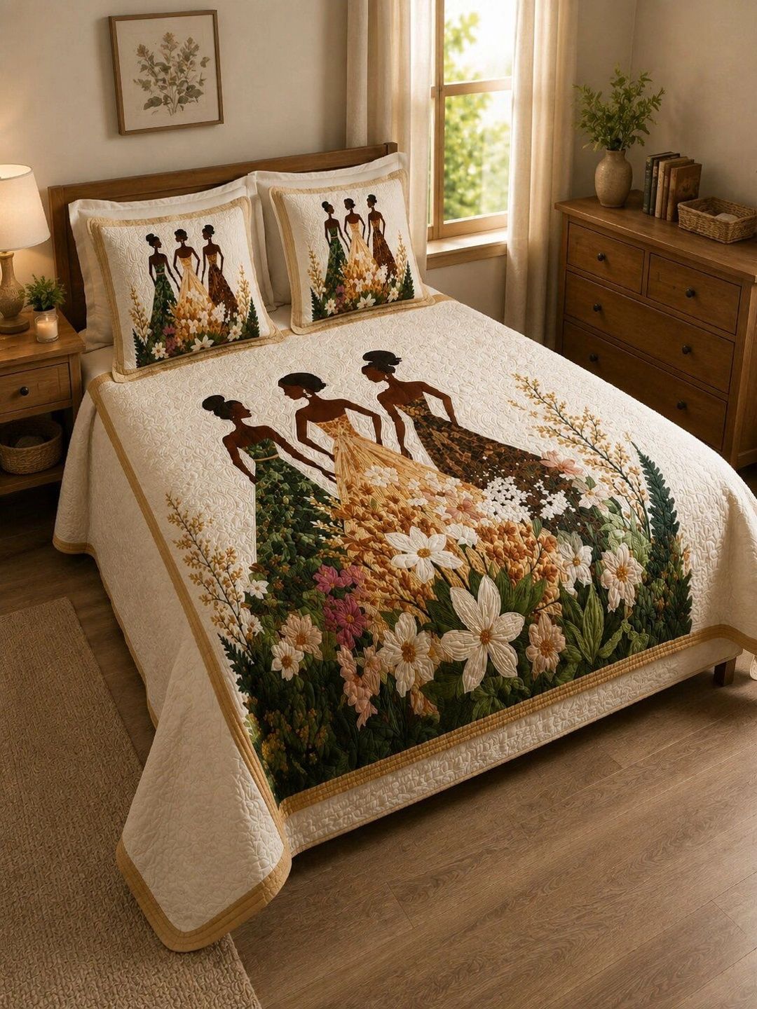 KIDS WONDERS White & Brown Cartoon Characters 210 TC Bedsheet with 2 Pillow Covers-image-46