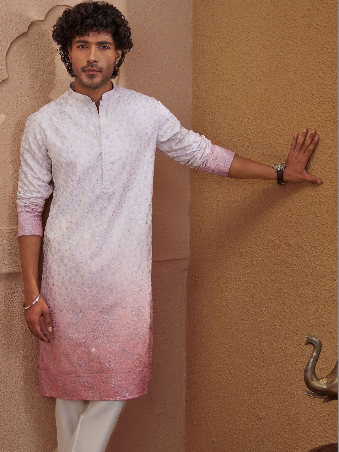 VASTRAMAY Men Ethnic Motifs Embroidered Thread Work Kurta-picture-32