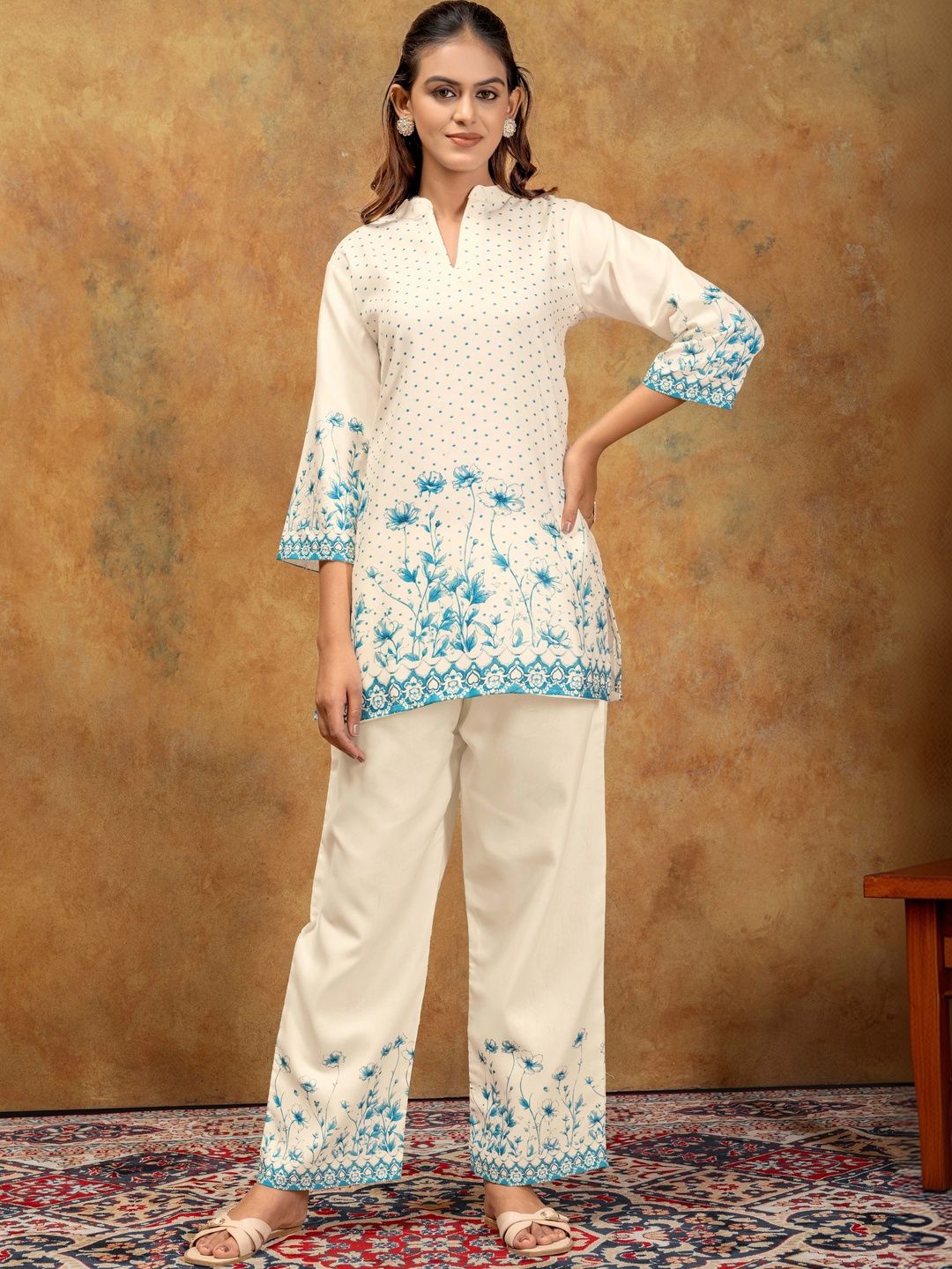 MANVAA Women Floral Printed Regular Pure Cotton Kurta with Palazzos-picture-21