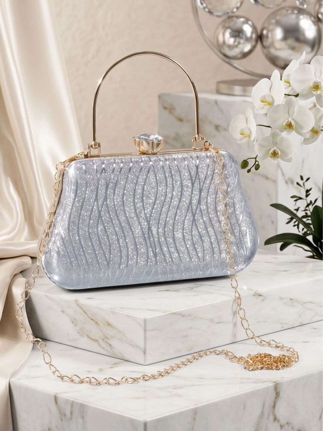 MISHA Textured Embellished Box Clutch-picture-43