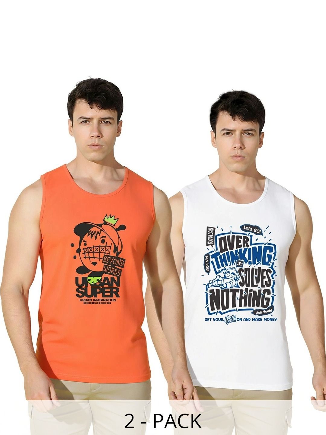 MINISTRY OF FRIENDS Pack of 2 Printed Cotton Gym Vest-picture-20