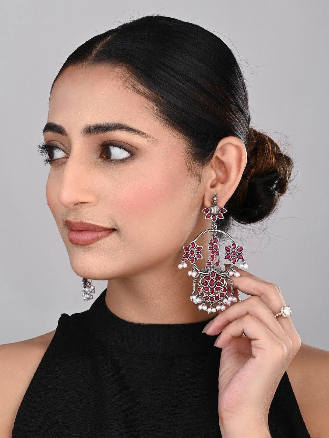 Sangria Floral Drop Earrings-picture-53