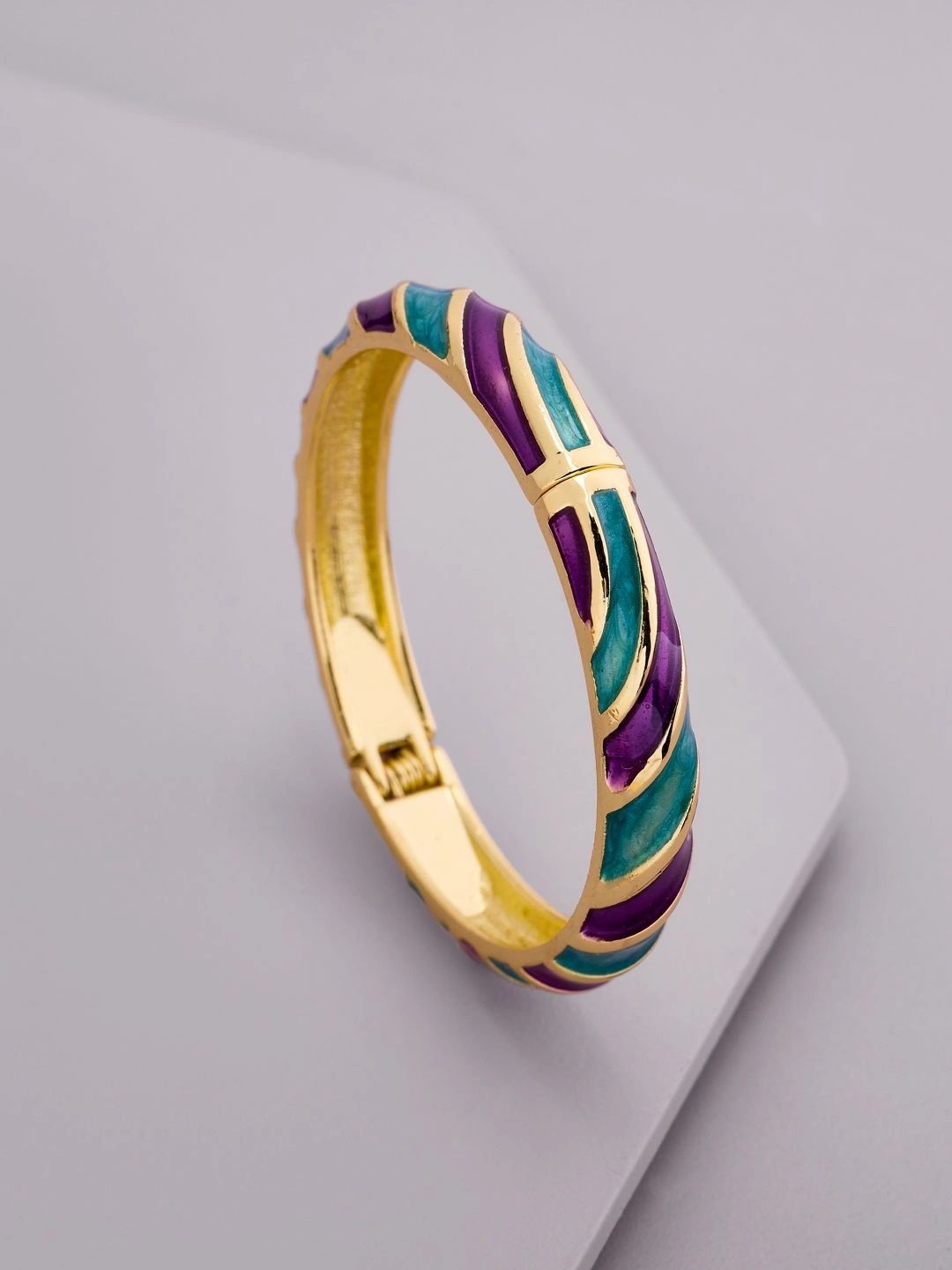 Kushal's Fashion Jewellery Girls Enamelled Gold-Plated Bangle-Style Bracelet-picture-10