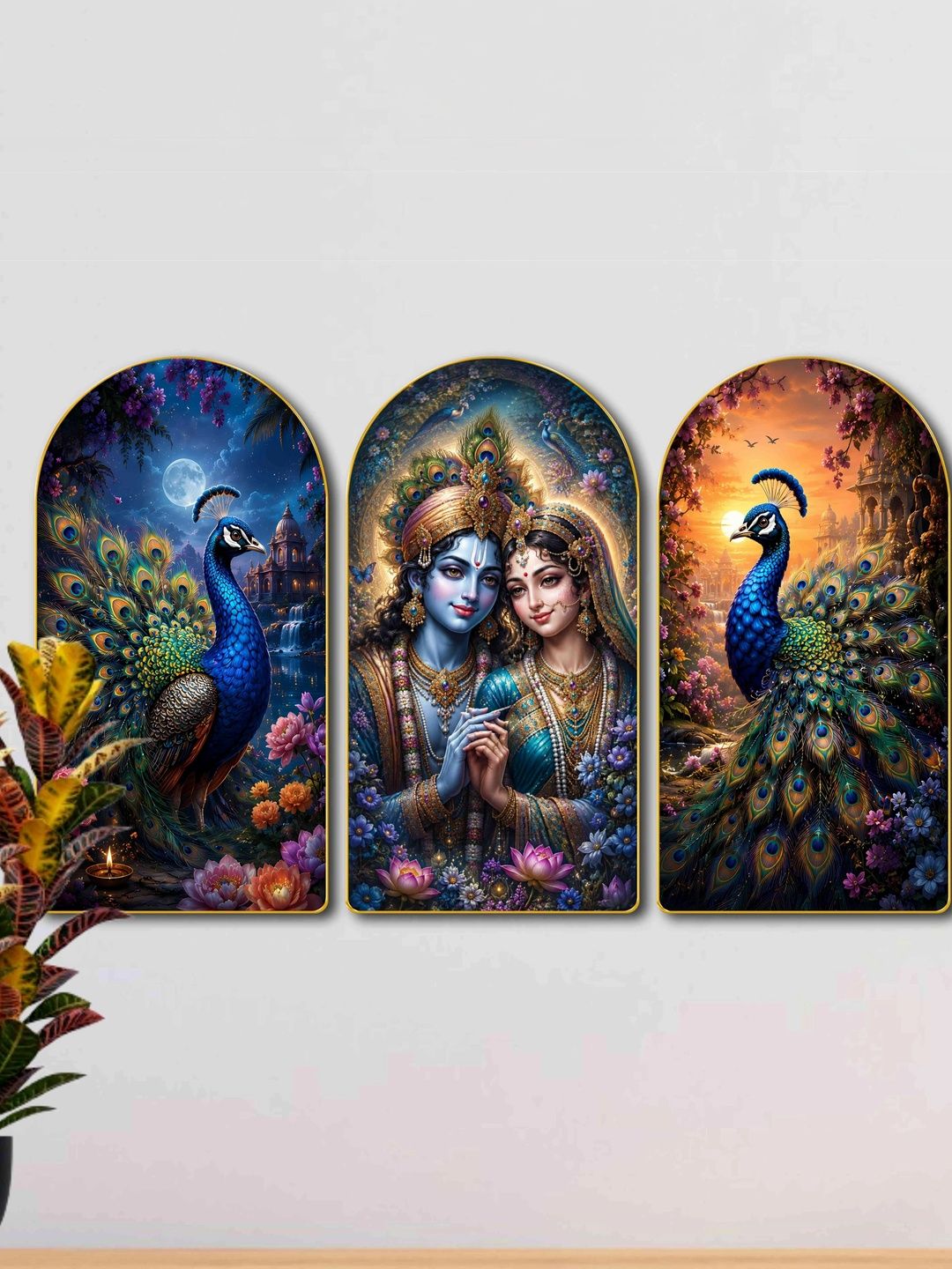 Livin'luxe Multicoloured MDF Religious Wall Paintings-picture-28