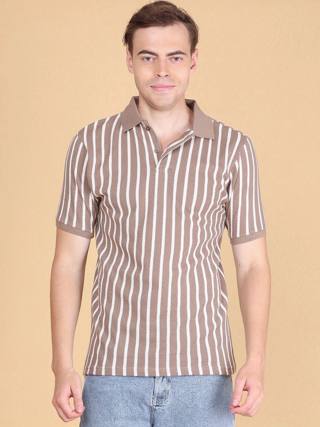 V-Mart Men Striped Polo Collar T-shirt-picture-26
