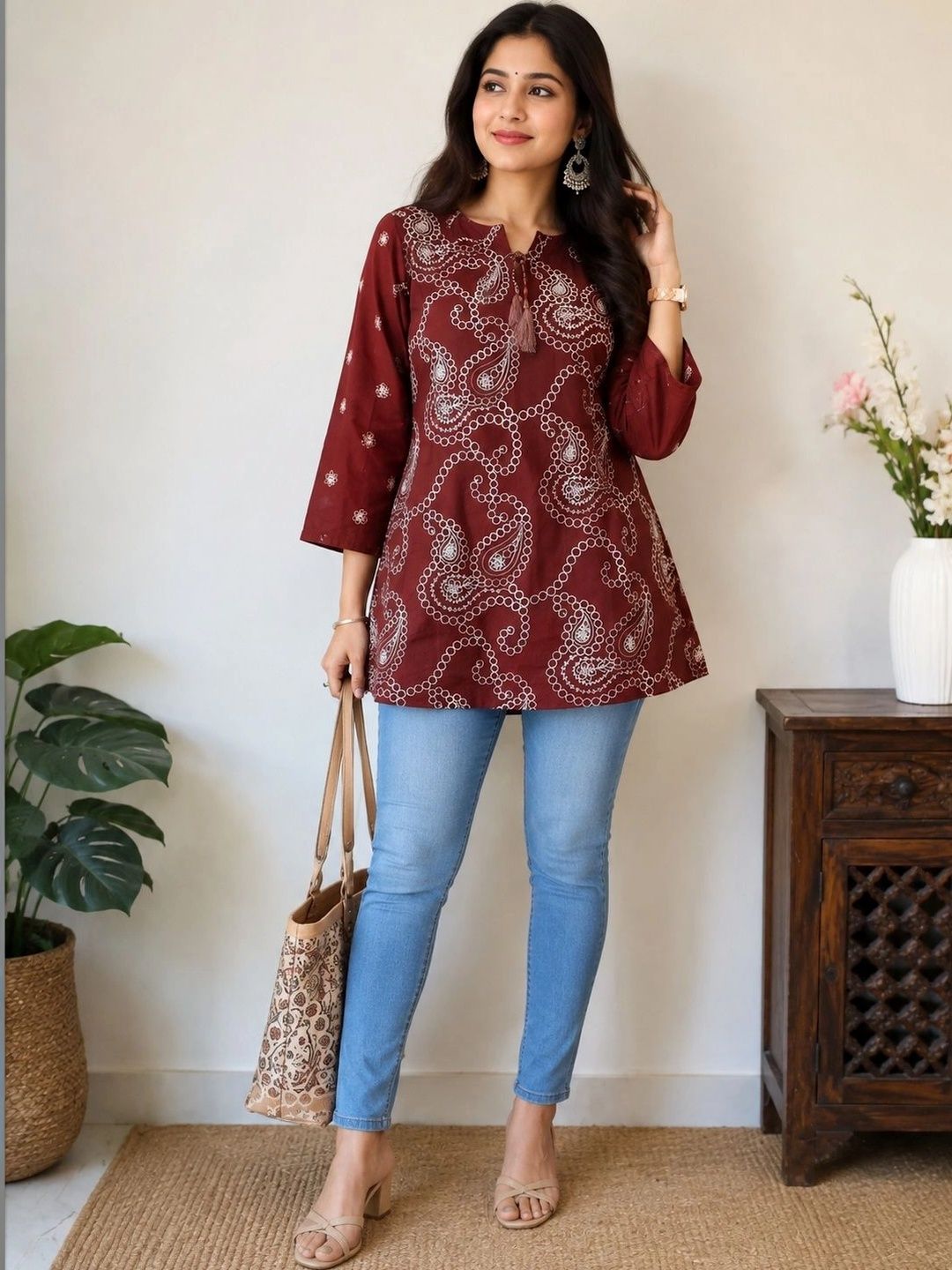 FASHION FORWARD Print Ethnic Cotton Top-picture-20