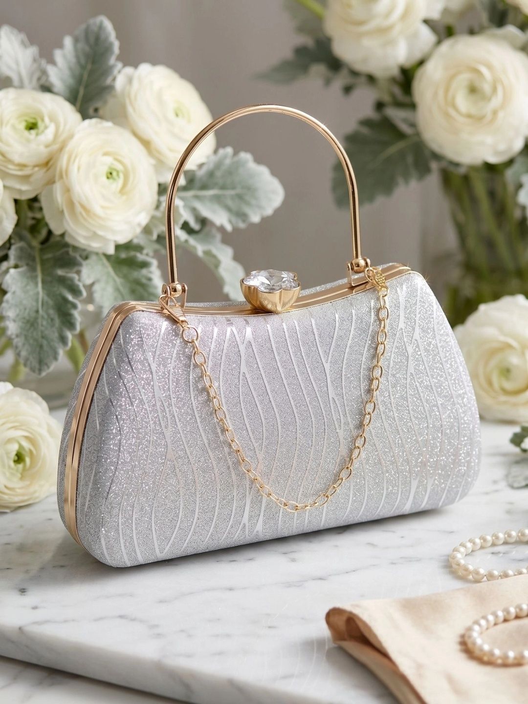 MISHA Textured Embellished Box Clutch-picture-11
