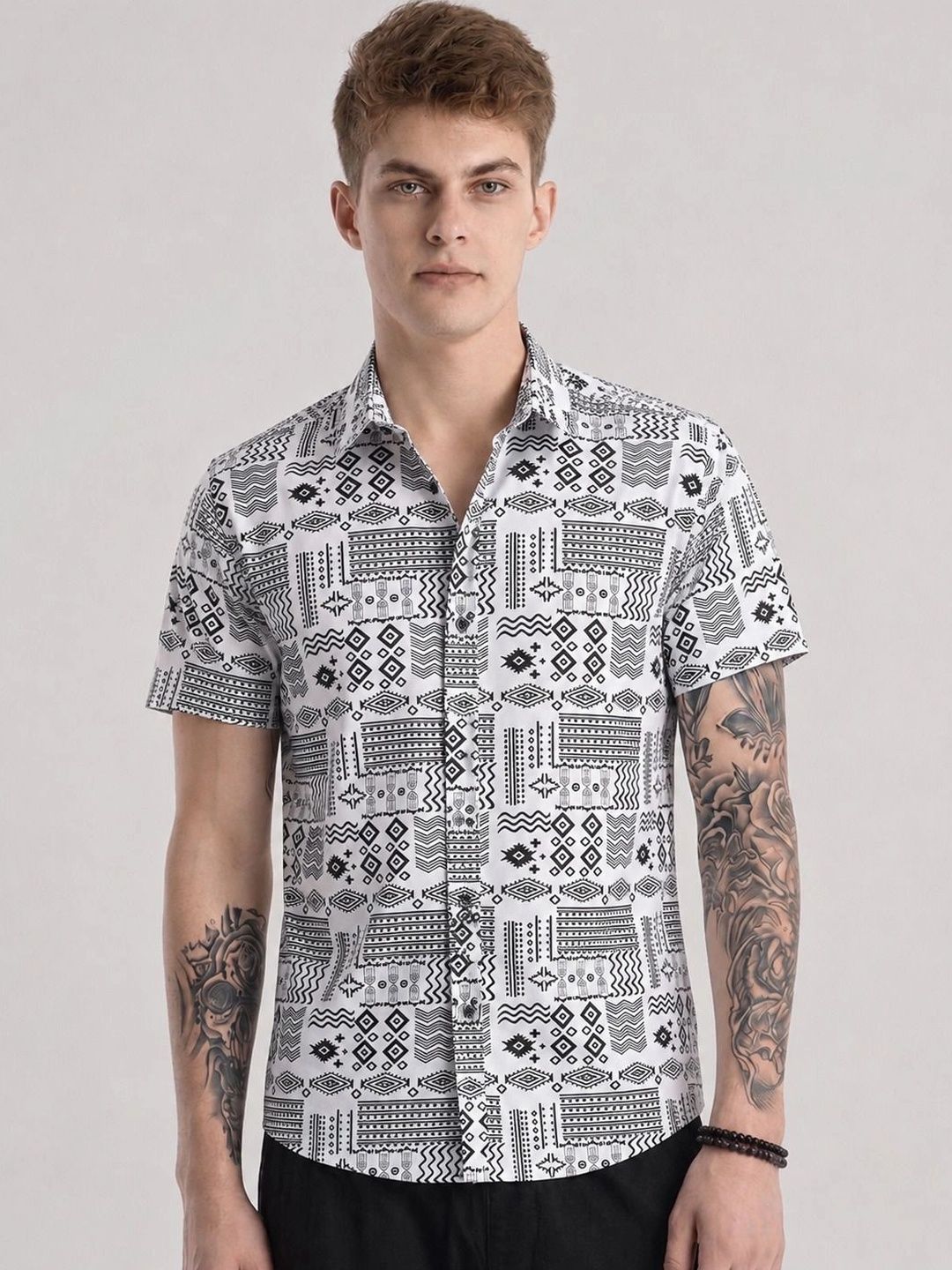 SZN Men Classic Printed Casual Shirt-image-45