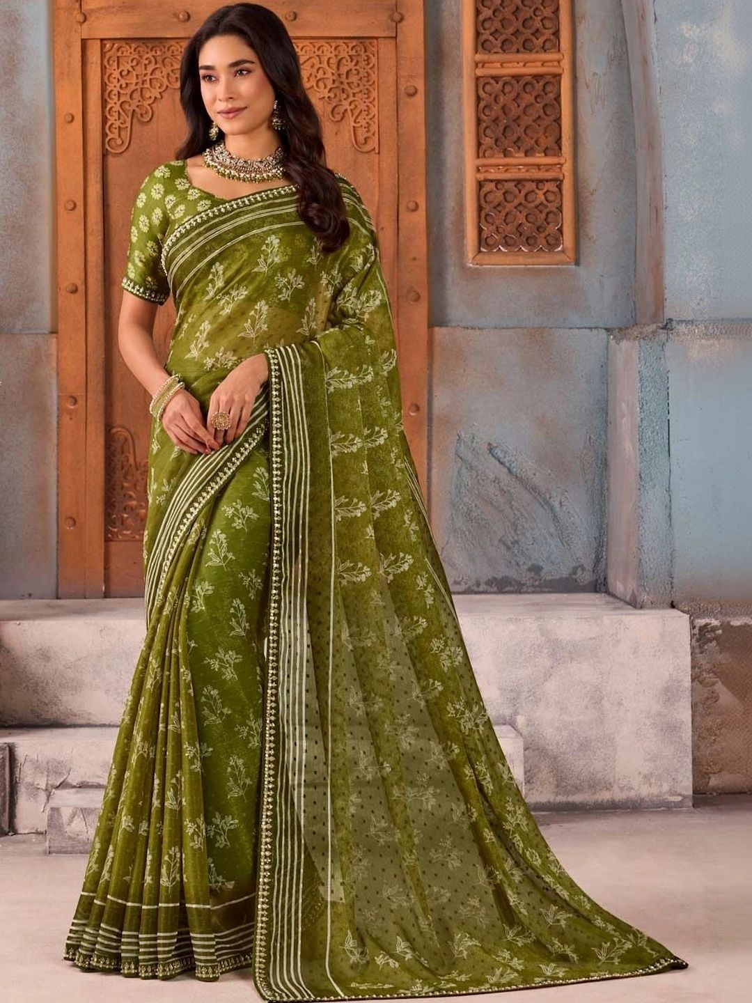 Laxmipati Floral Poly Chiffon Designer Saree-picture-55