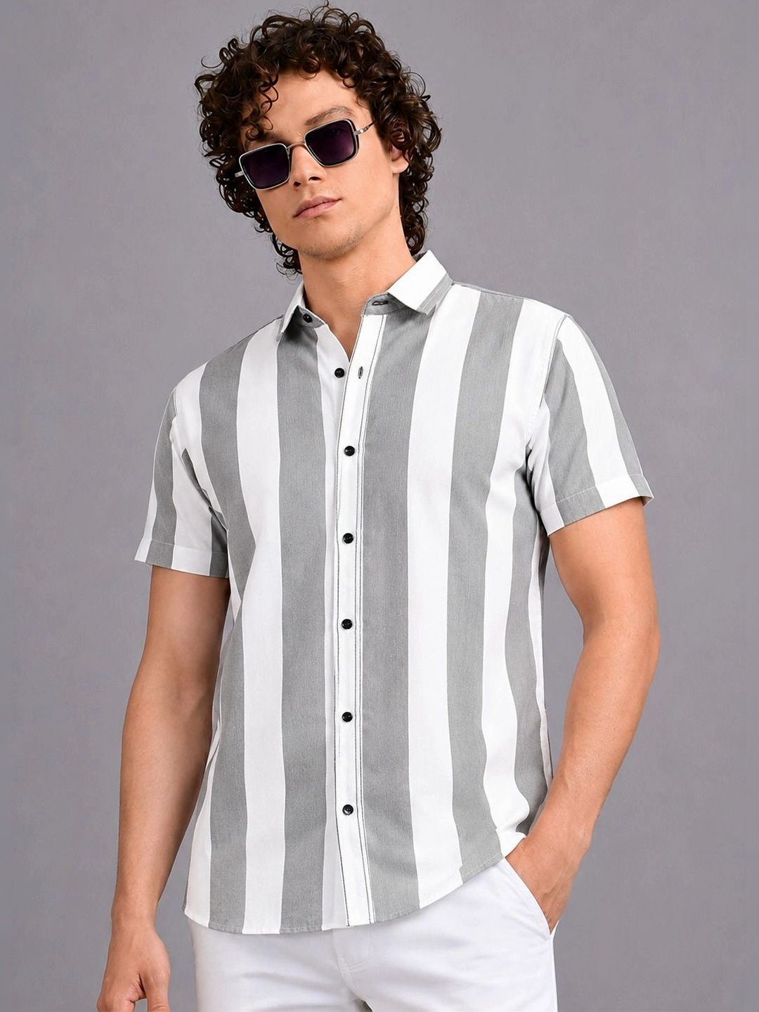 SZN Men Classic Striped Casual Shirt-image-43