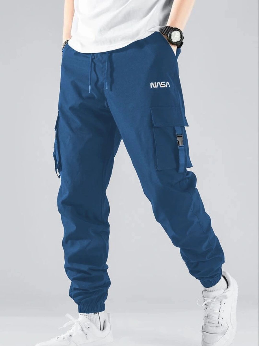 Joggers Park Men Regular Fit Brand Logo Dry Fit Training Cargos-picture-28
