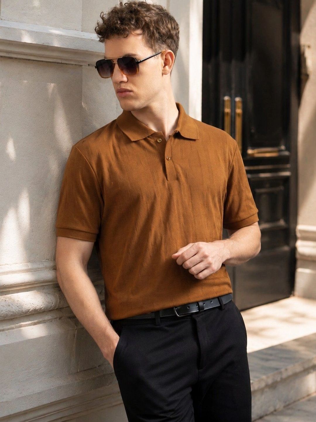 PAUL STREET Men Polo Collar T-shirt-image-45
