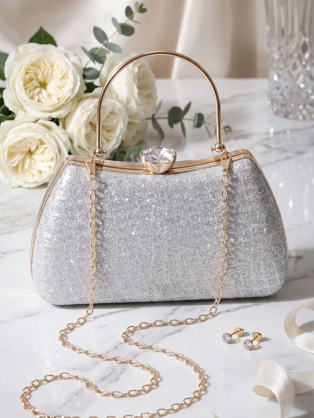 MISHA Textured Embellished Box Clutch-image-31