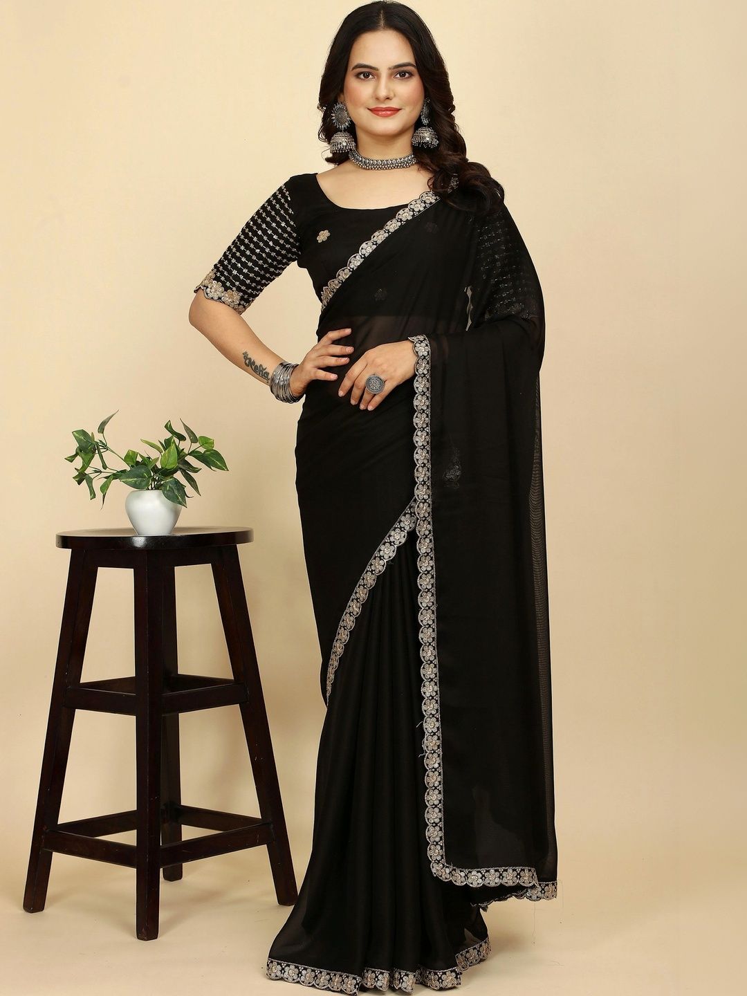 all about you Embroidered Poly Chiffon Designer Saree-picture-35