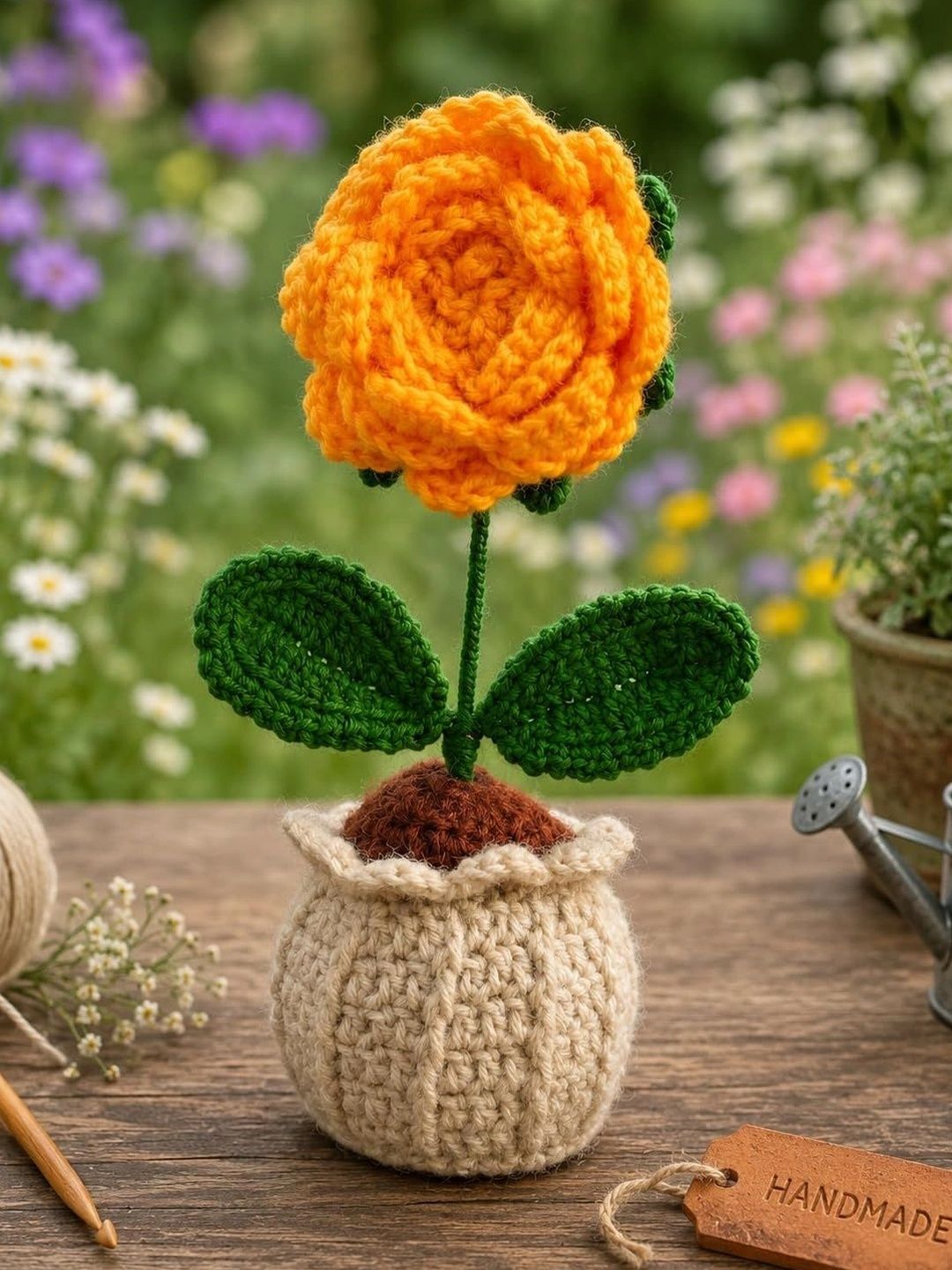 Agantuk Yellow 1 Pieces Artificial Flower With Pot-picture-13