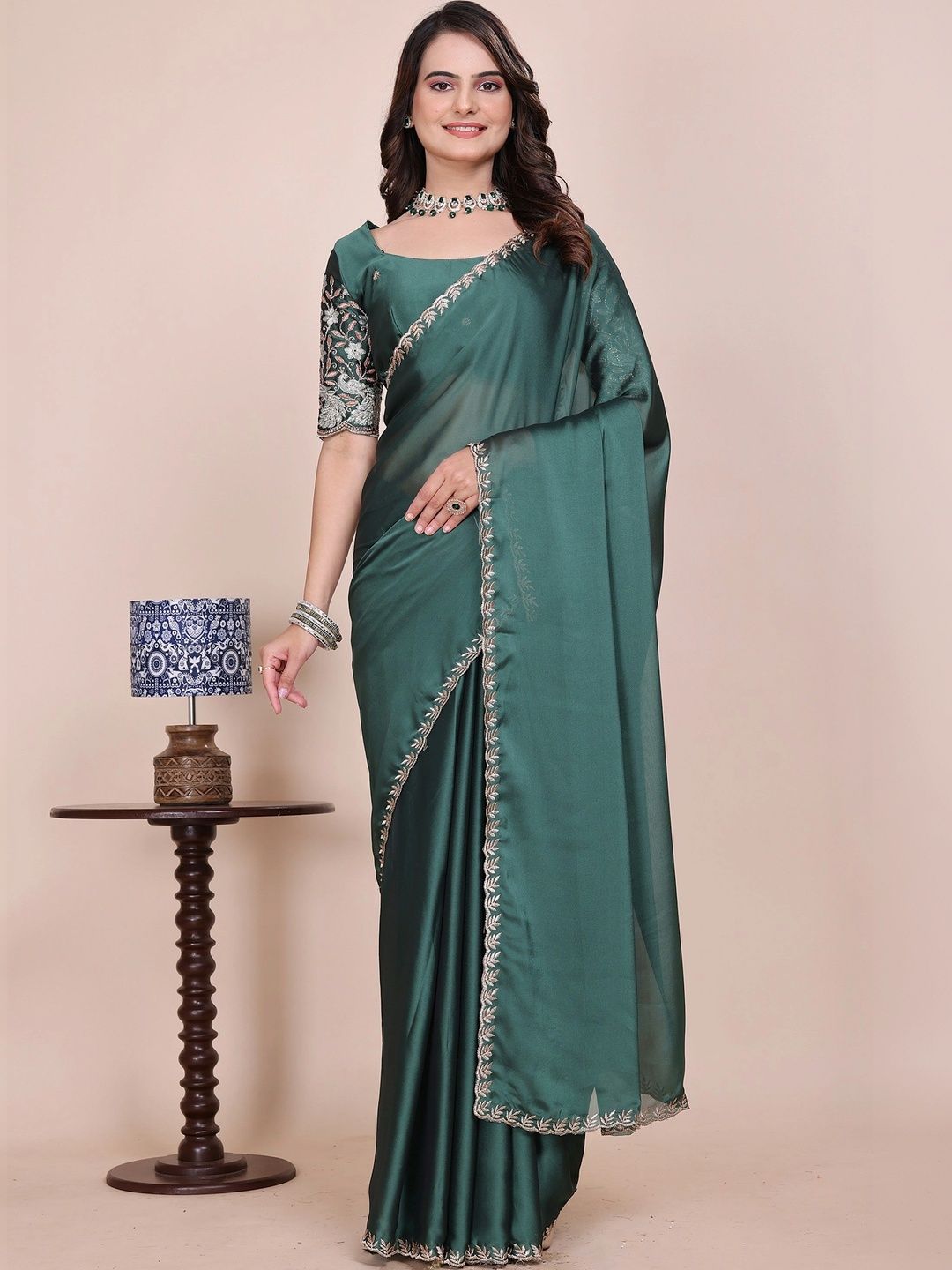 all about you Embroidered Poly Chiffon Designer Saree-picture-32