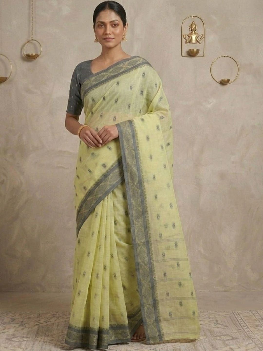 KALINI Woven Design Pure Cotton Taant Saree-picture-11