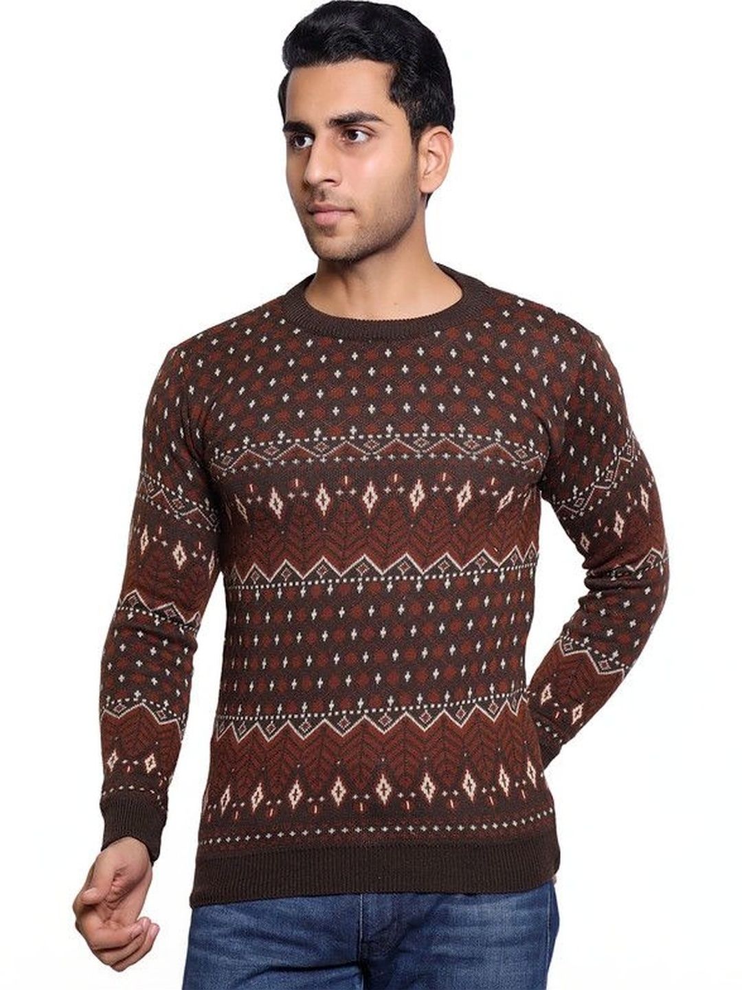 Grand Line Men Fair Isle Printed Pullover-picture-34