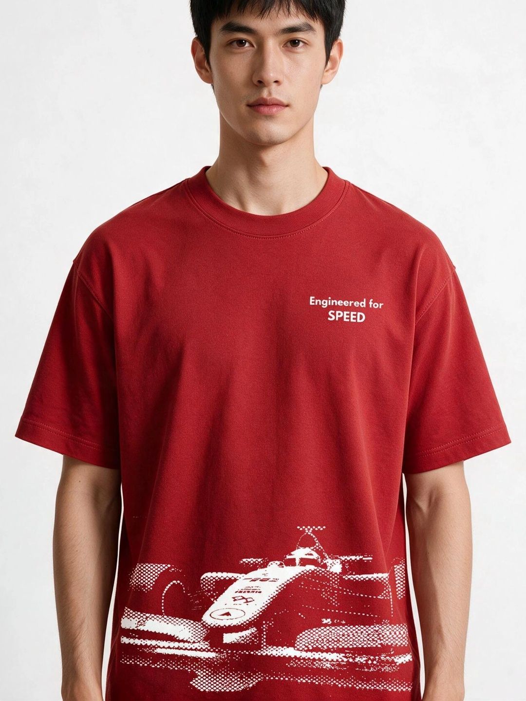 TeeSlix Men Printed Drop-Shoulder Sleeves T-shirt-image-2