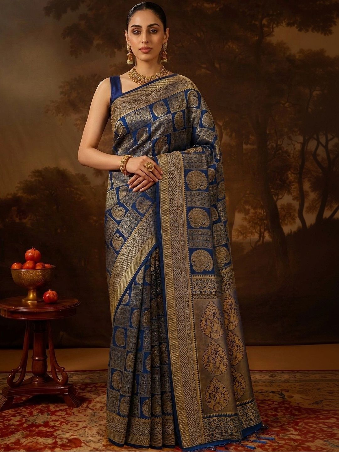 LABEL AARNA Woven Design Zari Silk Blend Handloom Saree-picture-37