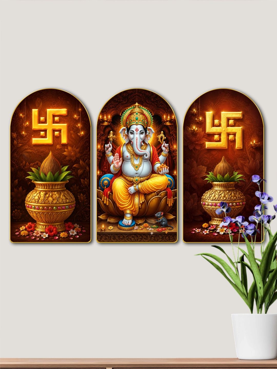 Aura Multicoloured MDF Religious Wall Paintings-picture-39