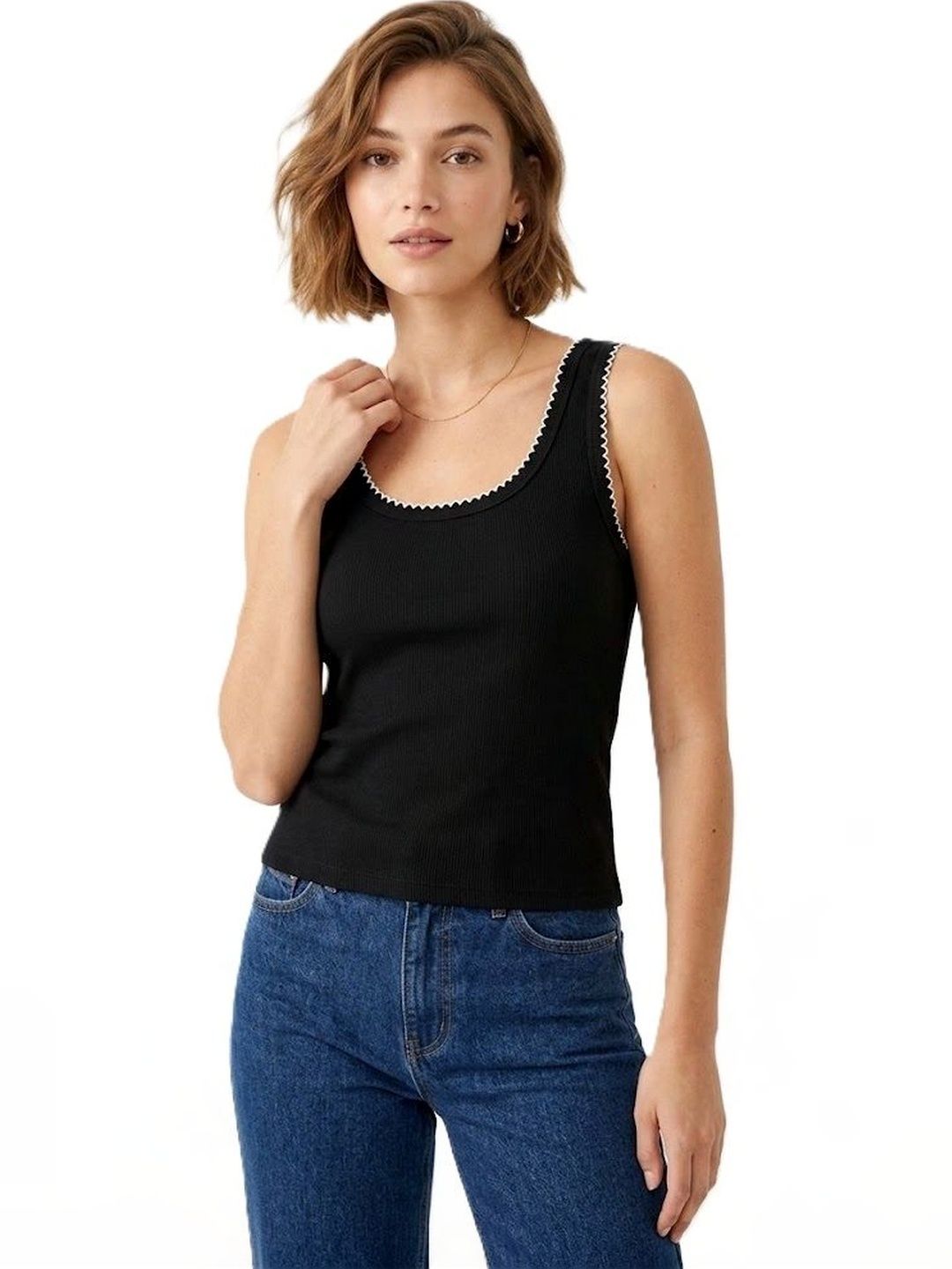 Alexvyan Ribbed Cotton Non Padded Camisoles-picture-7