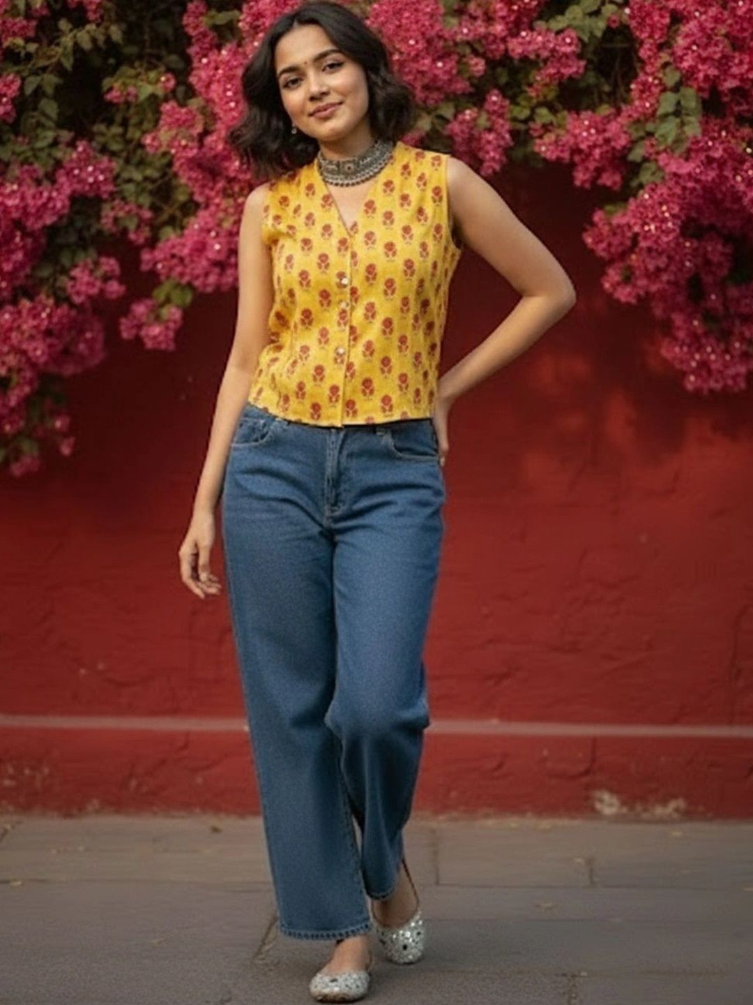 KALINI Print Ethnic Top-picture-55
