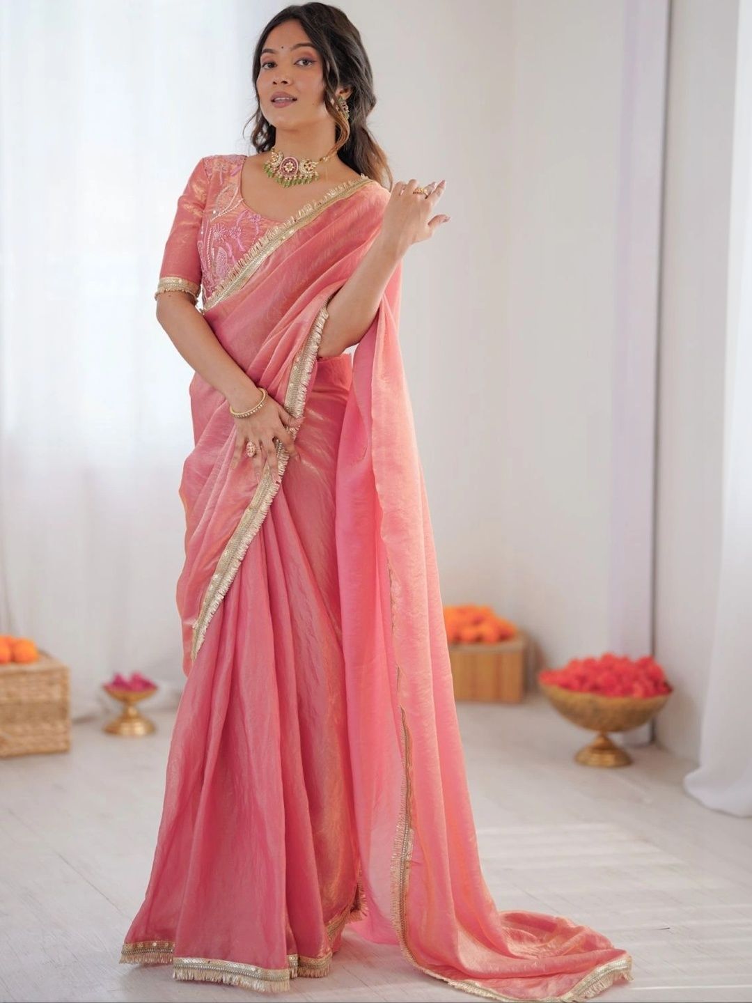 Mitera Embroidered Silk Blend Designer Saree-picture-11