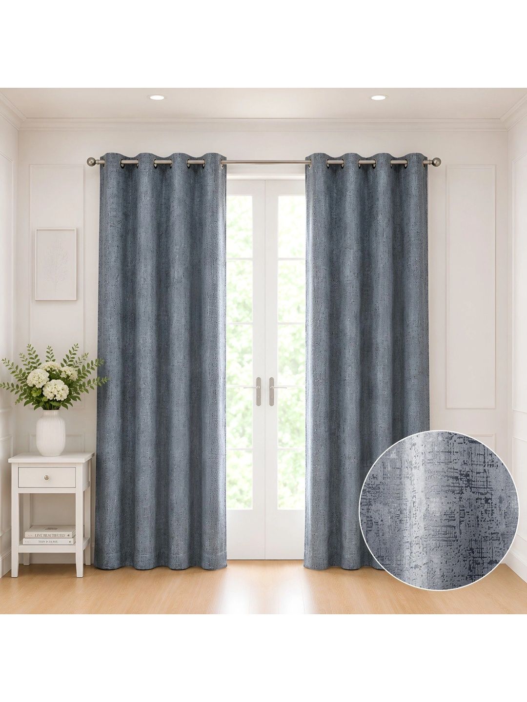 Homeful Style Grey Set of 2 Door Curtain-picture-18