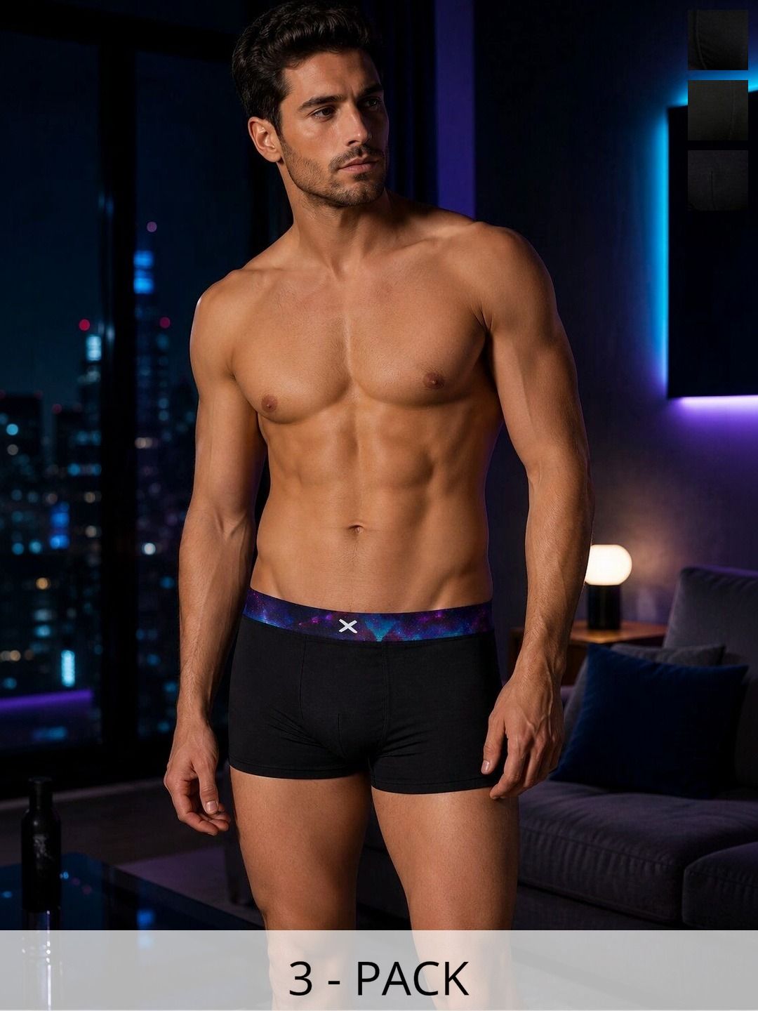 HRX by Hrithik Roshan Pack of 3 Cotton Blend Assorted Solid Trunks-picture-23