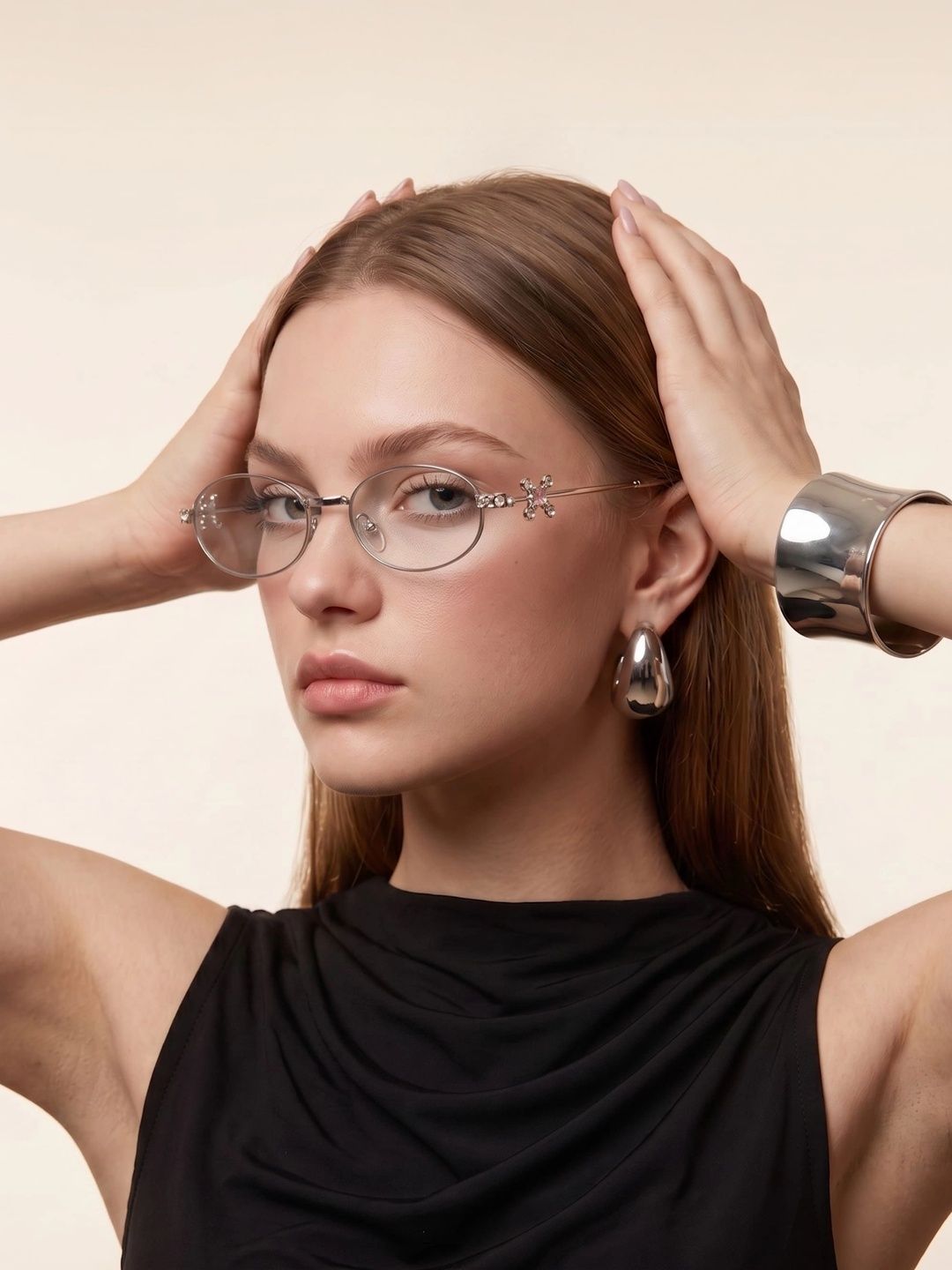 4Flaunt Unisex Clear Lens & Silver-Toned Oval Sunglasses with-image-14