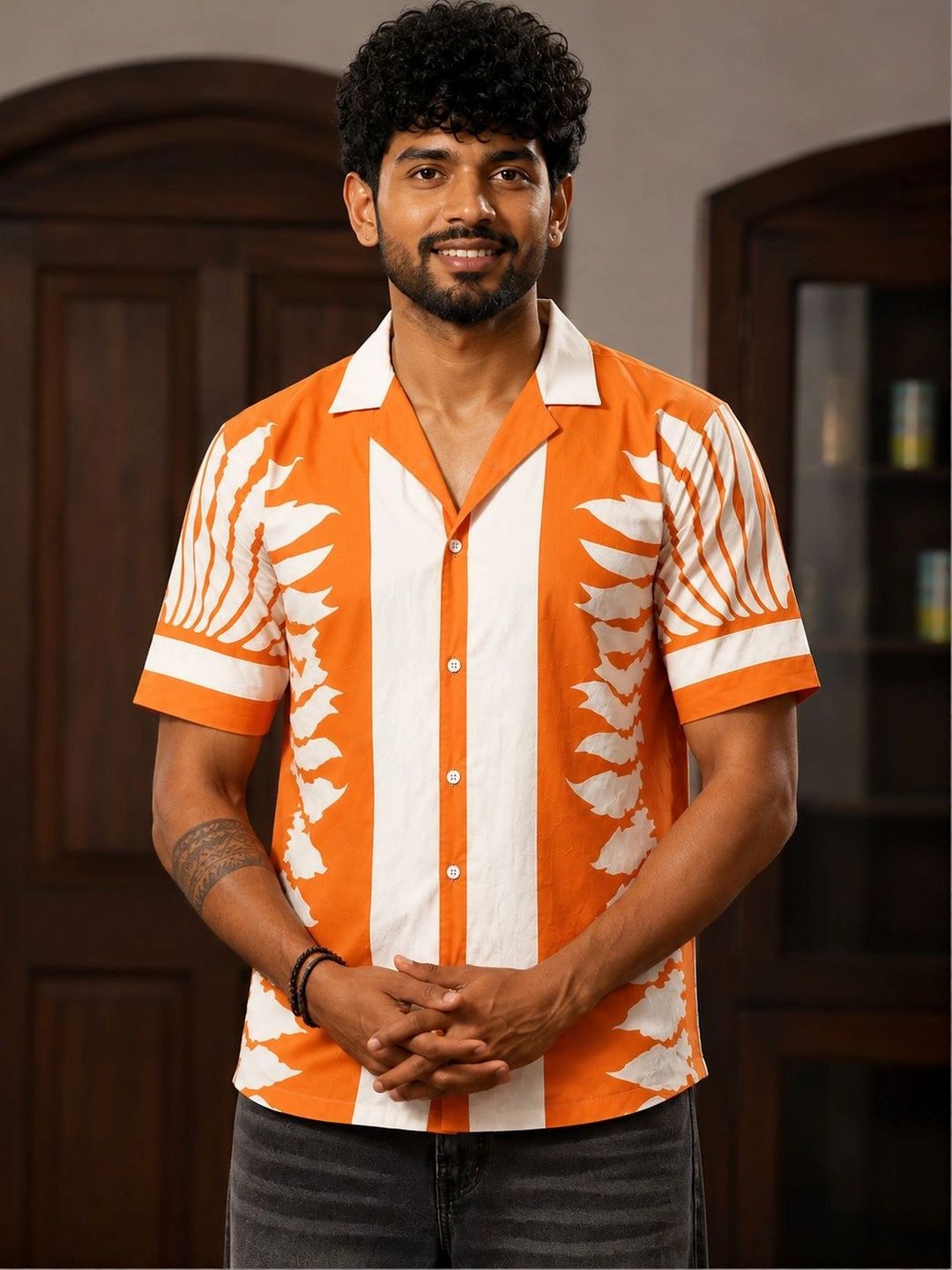 HENSHIKA Men Relaxed Printed Casual Shirt-picture-22
