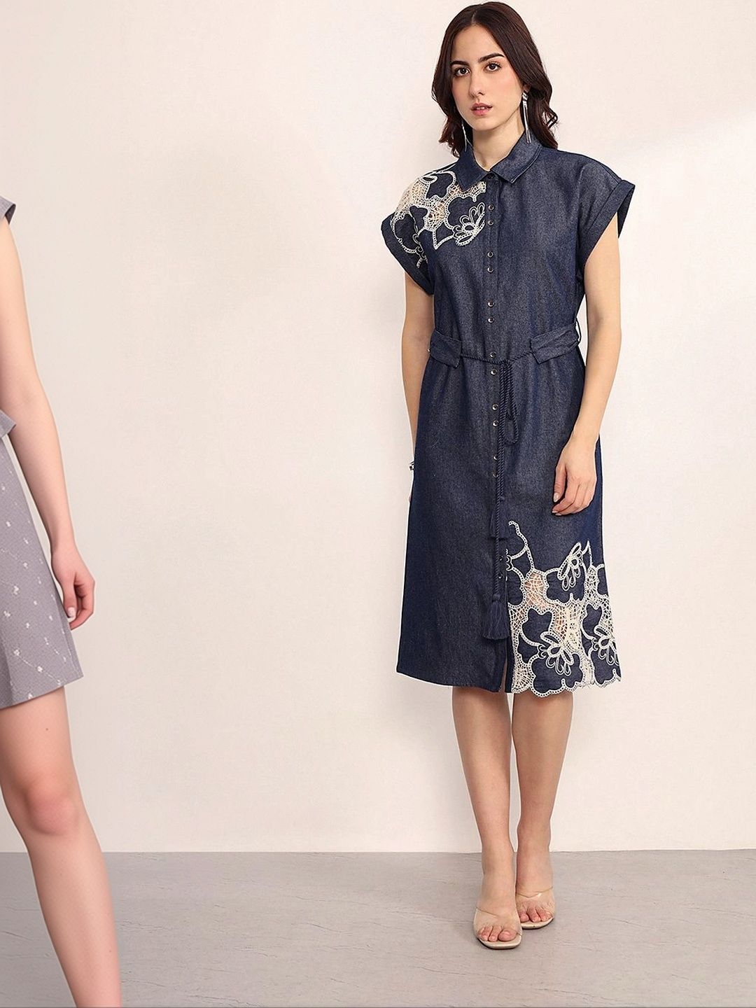 Kazo Embellished Shirt Dress-image-8