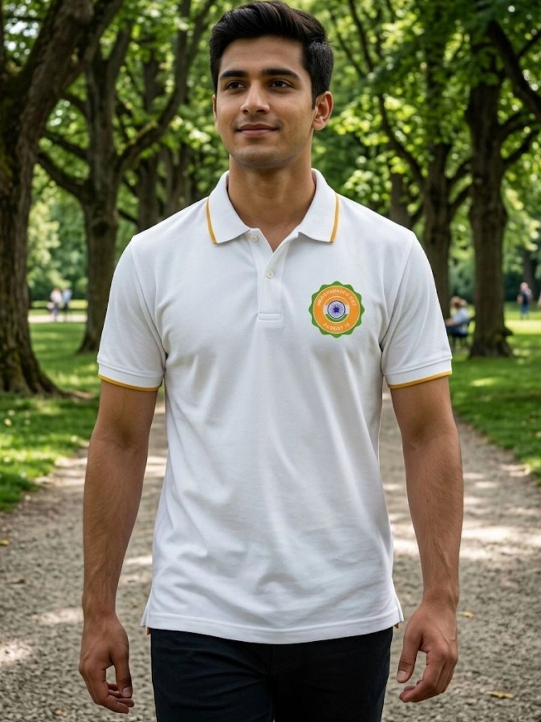 THE MODVUE Men Brand Logo Polo Collar T-shirt-image-46