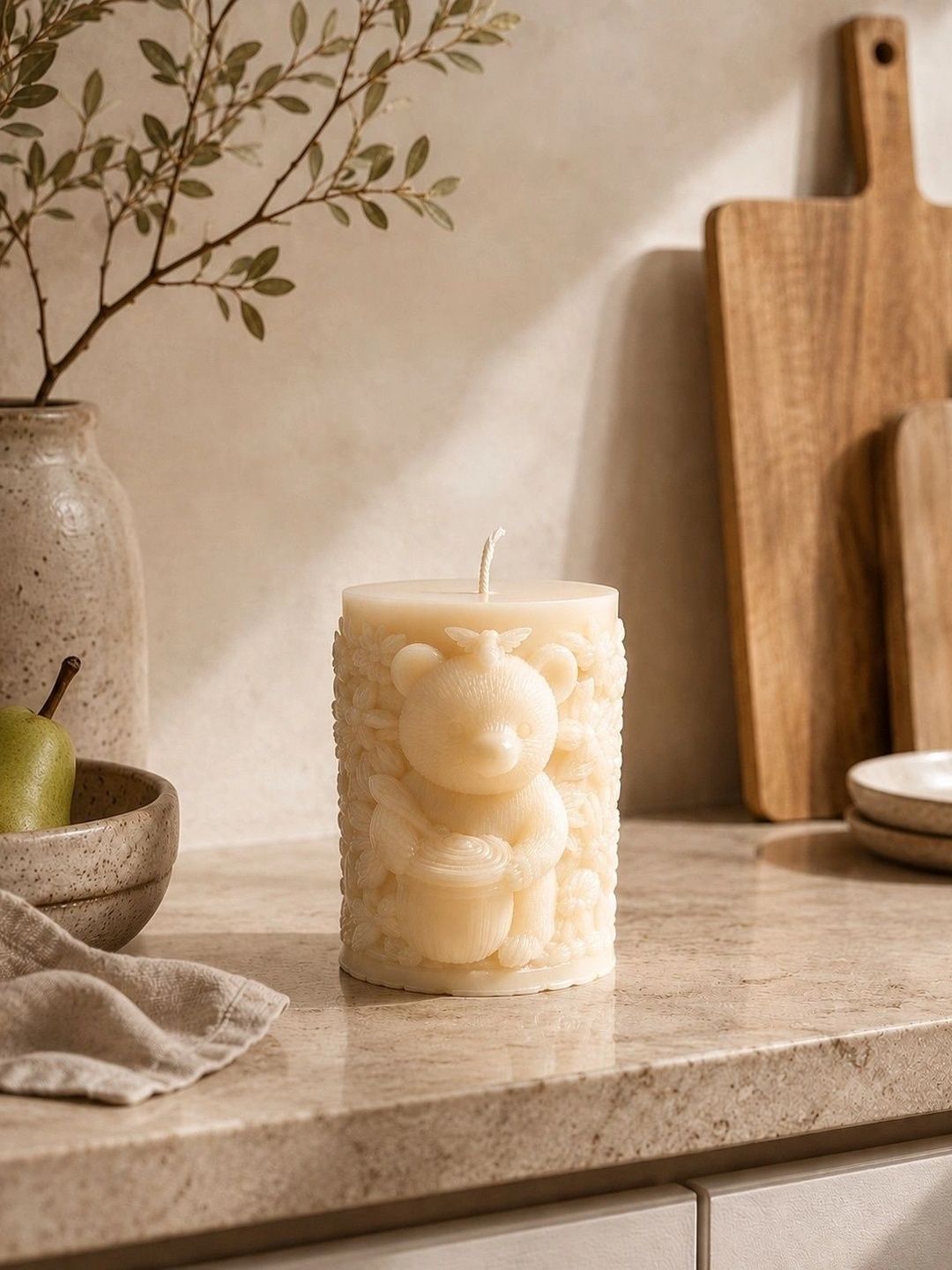 Grey Exim White 1 pieces Pillar Candle-picture-20